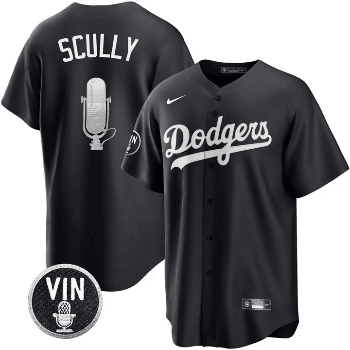 Los Angeles Dodgers Vin Scully Patch Jersey - All Stitched