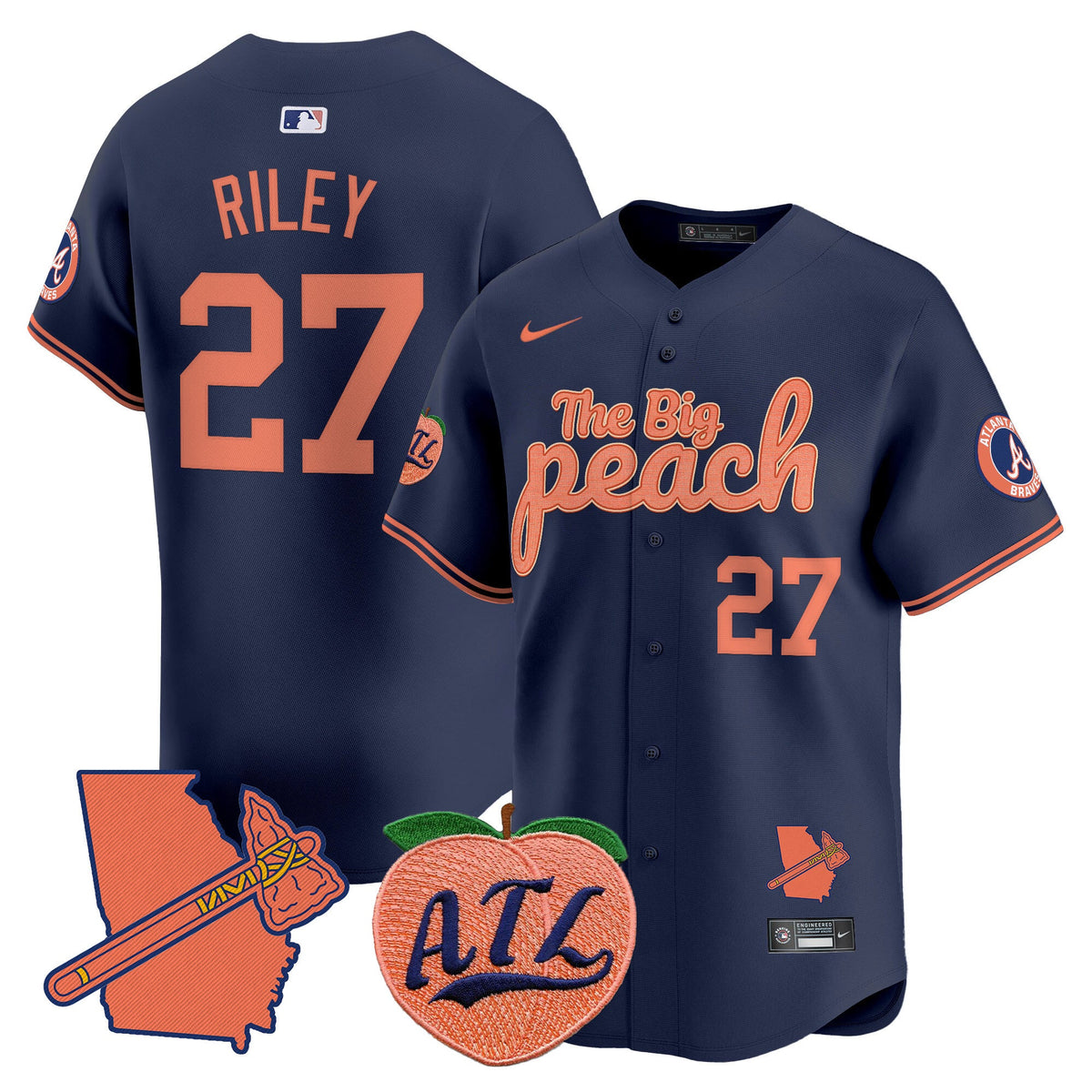 ATL The Big Peach Vapor Premier Limited Jersey - Stitched