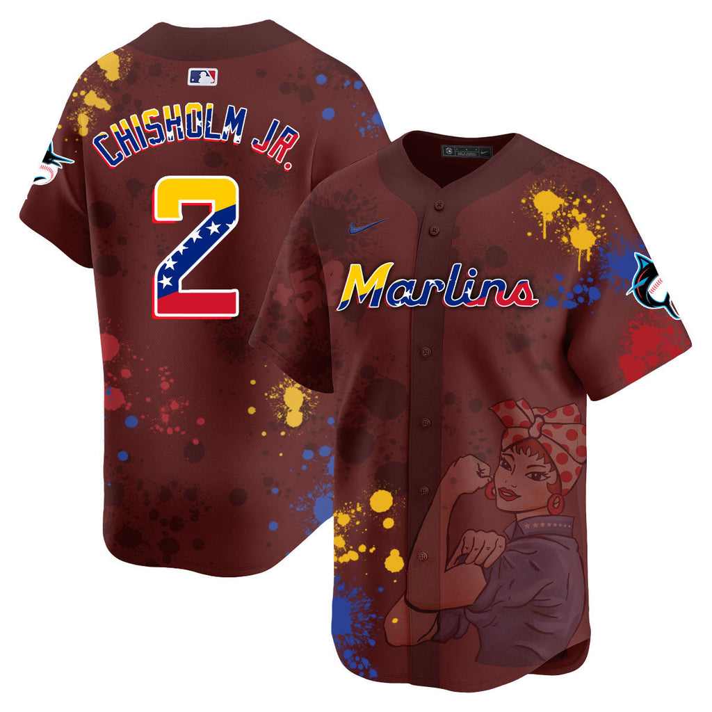 Men's Miami Marlins 2024 Venezuelan Heritage Jersey - All Stitched