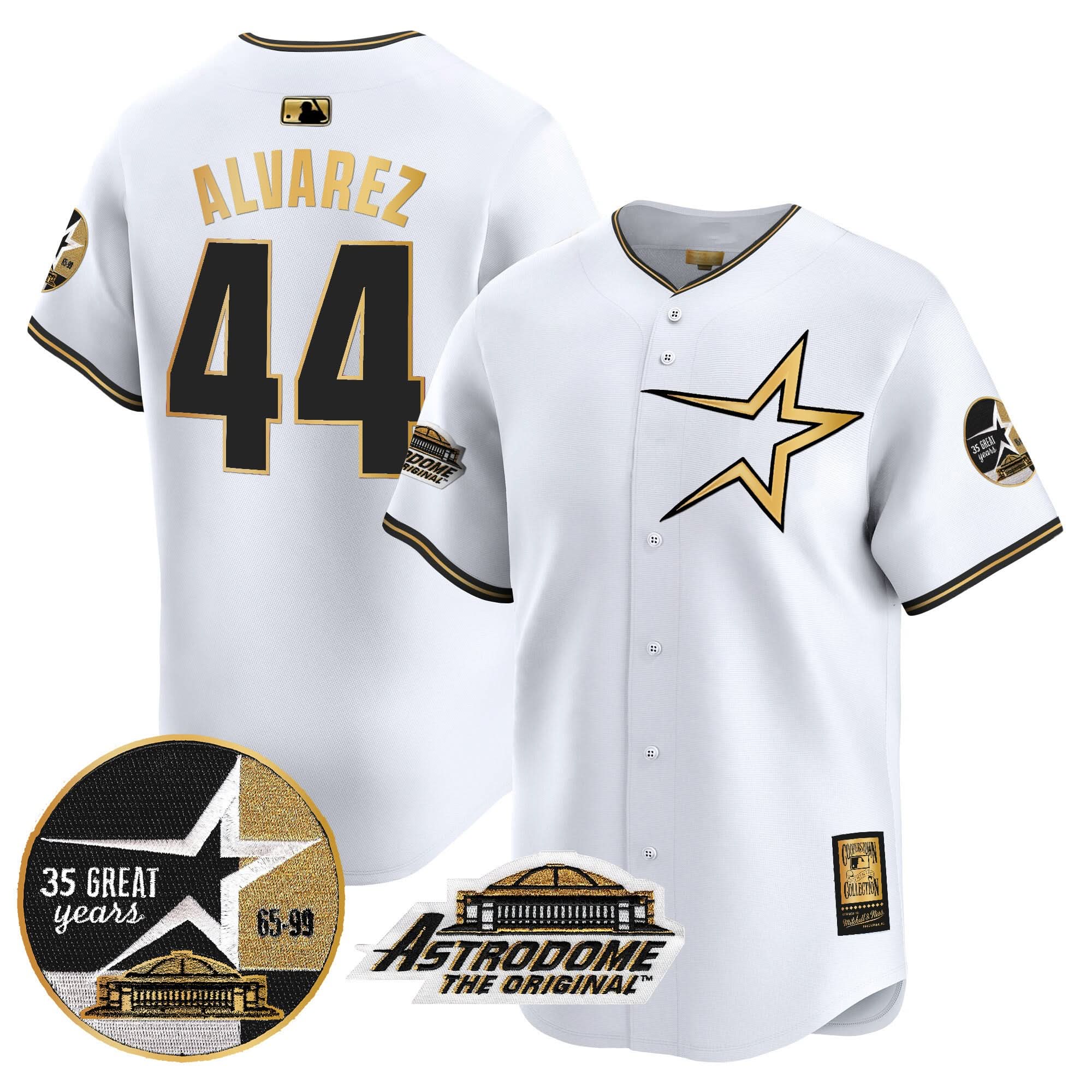 HA 1999 Throwback 35th & Astrodome Patch Vapor Premier Limited Jersey - Stitched