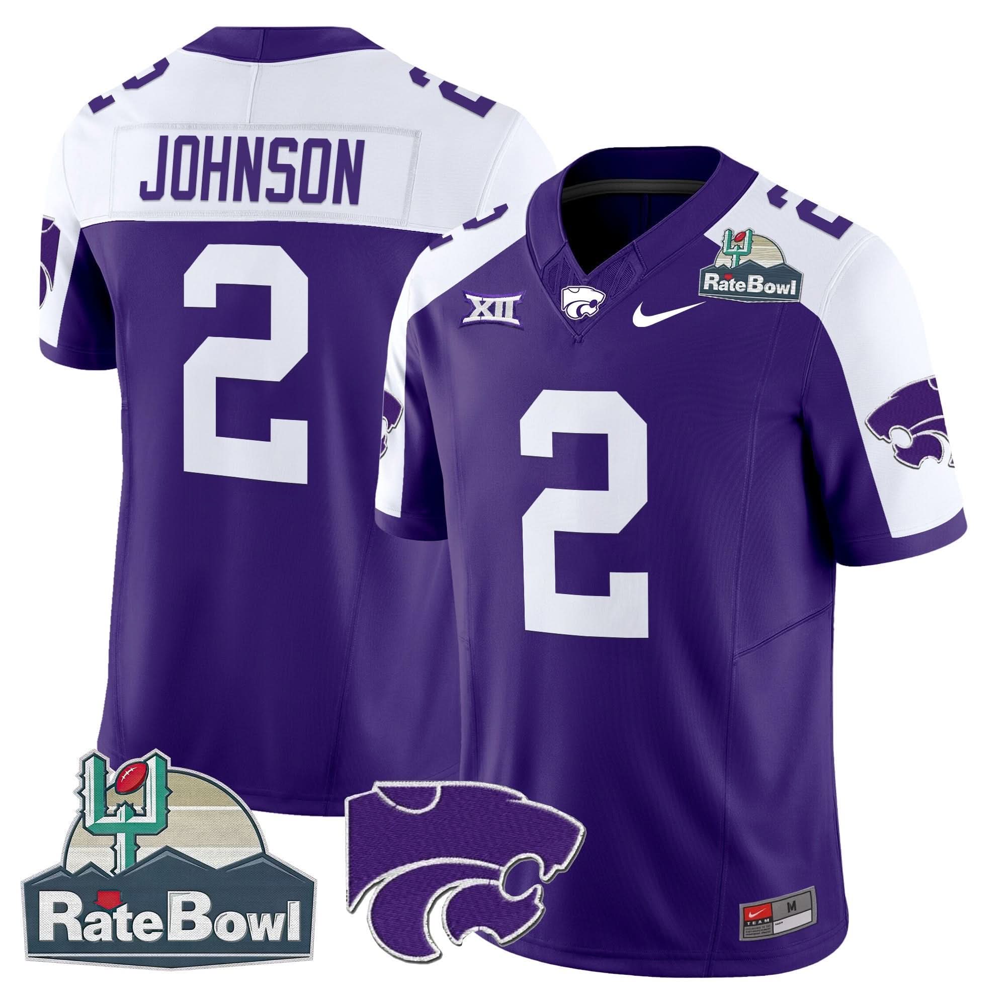 Kansas State Wildcats 2025 Rate Bowl Patch Vapor Limited Jersey