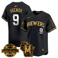 Men's Milwaukee Brewers Home & Bob Uecker Patch Vapor Premier Limited Jersey - All Stitched