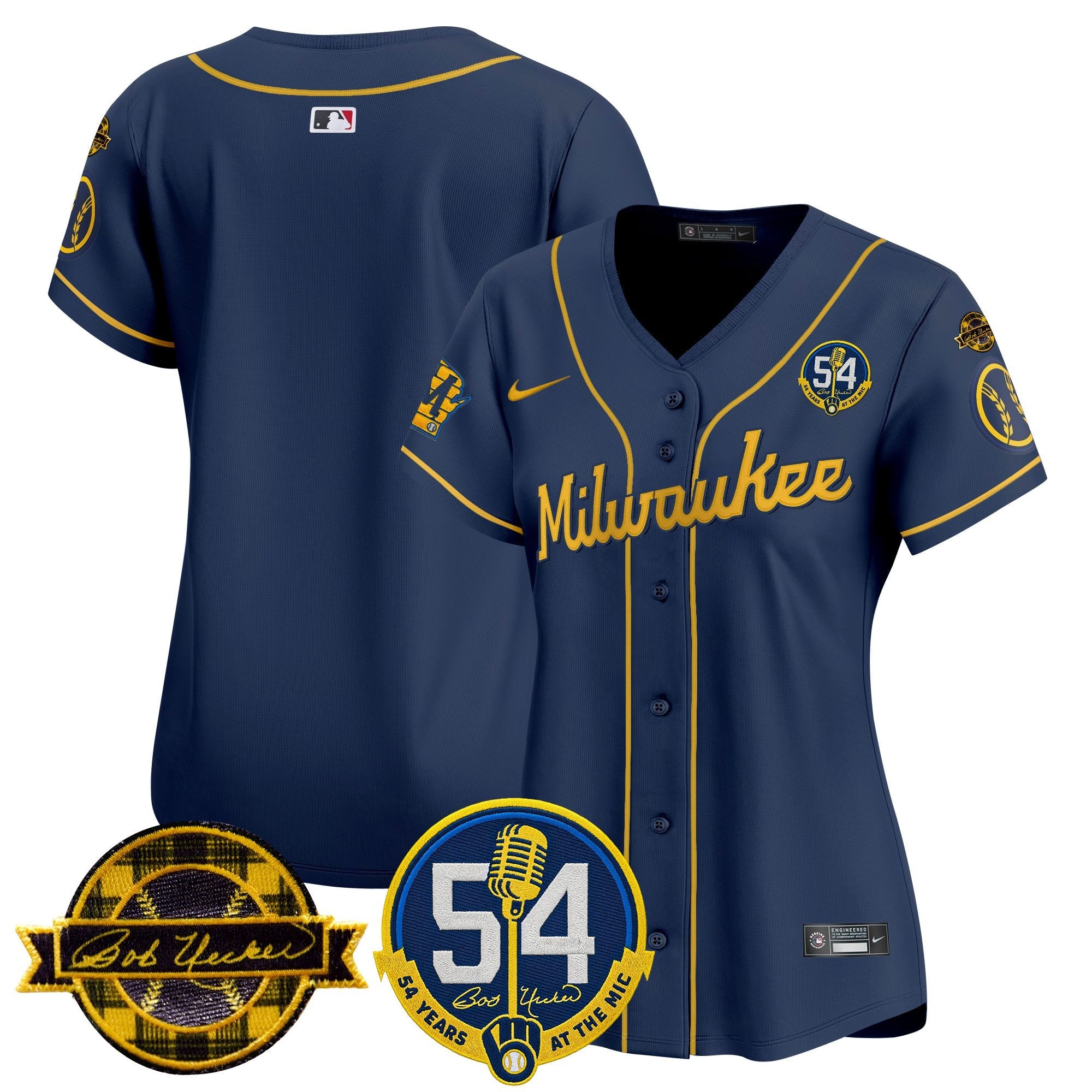 Women's Milwaukee Brewers 'Bob Uecker - 54 Seasons for Brewers' Vapor Premier Limited Jersey - All Stitched
