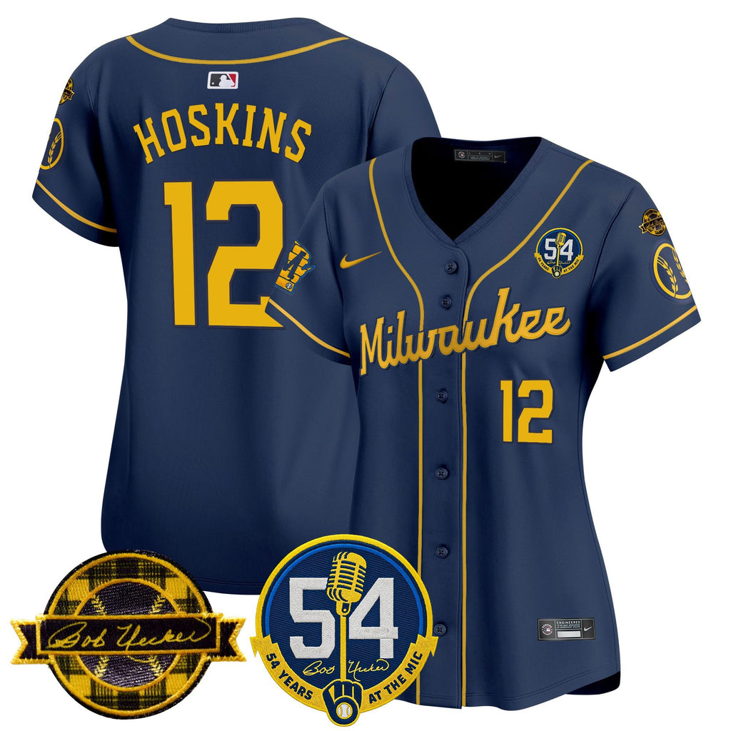 Women's Milwaukee Brewers 'Bob Uecker - 54 Seasons for Brewers' Vapor Premier Limited Jersey - All Stitched