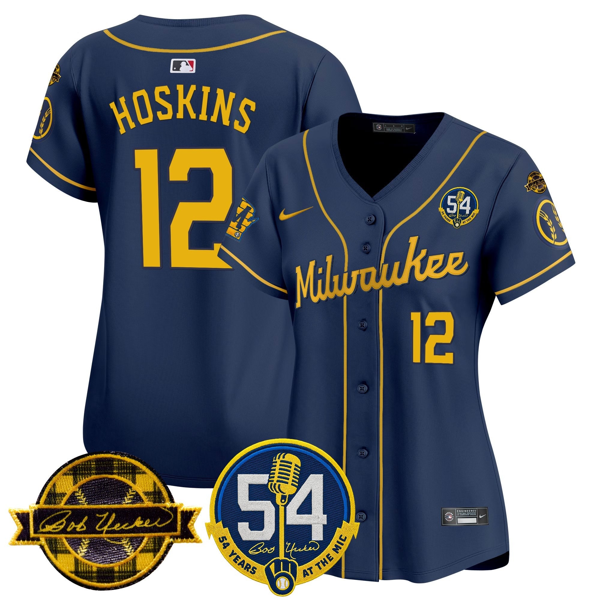 Women's Milwaukee Brewers 'Bob Uecker - 54 Seasons for Brewers' Vapor Premier Limited Jersey - All Stitched