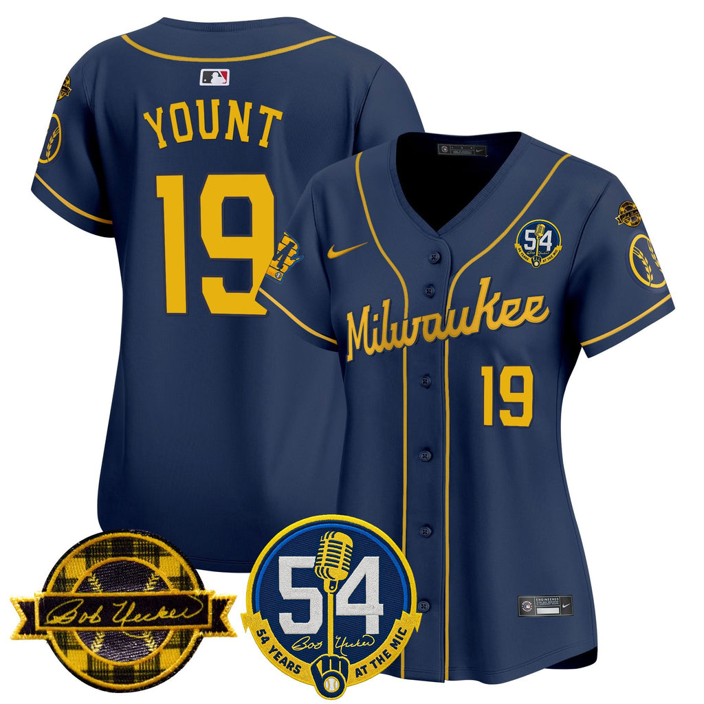 Women's Milwaukee Brewers 'Bob Uecker - 54 Seasons for Brewers' Vapor Premier Limited Jersey - All Stitched