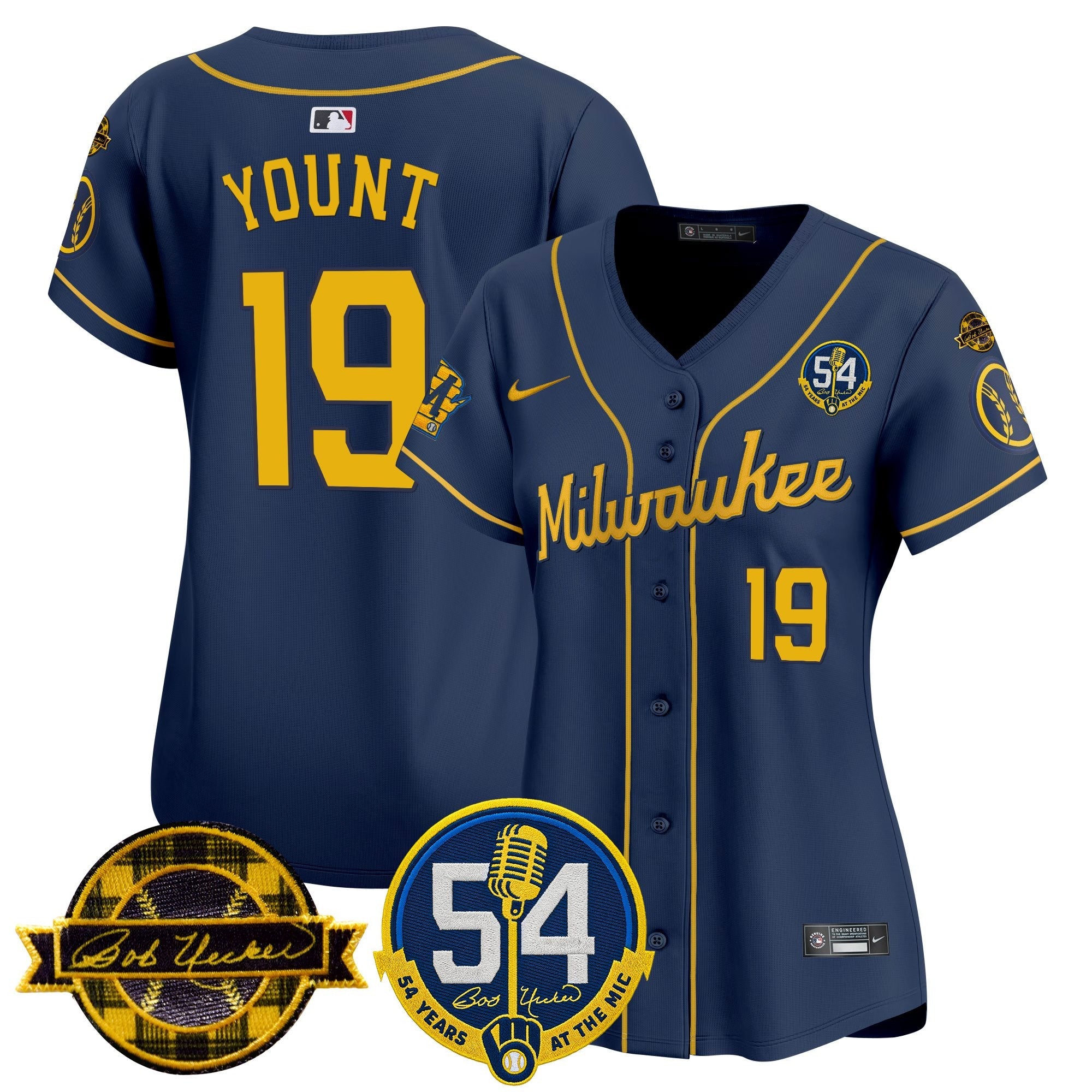 Women's Milwaukee Brewers 'Bob Uecker - 54 Seasons for Brewers' Vapor Premier Limited Jersey - All Stitched