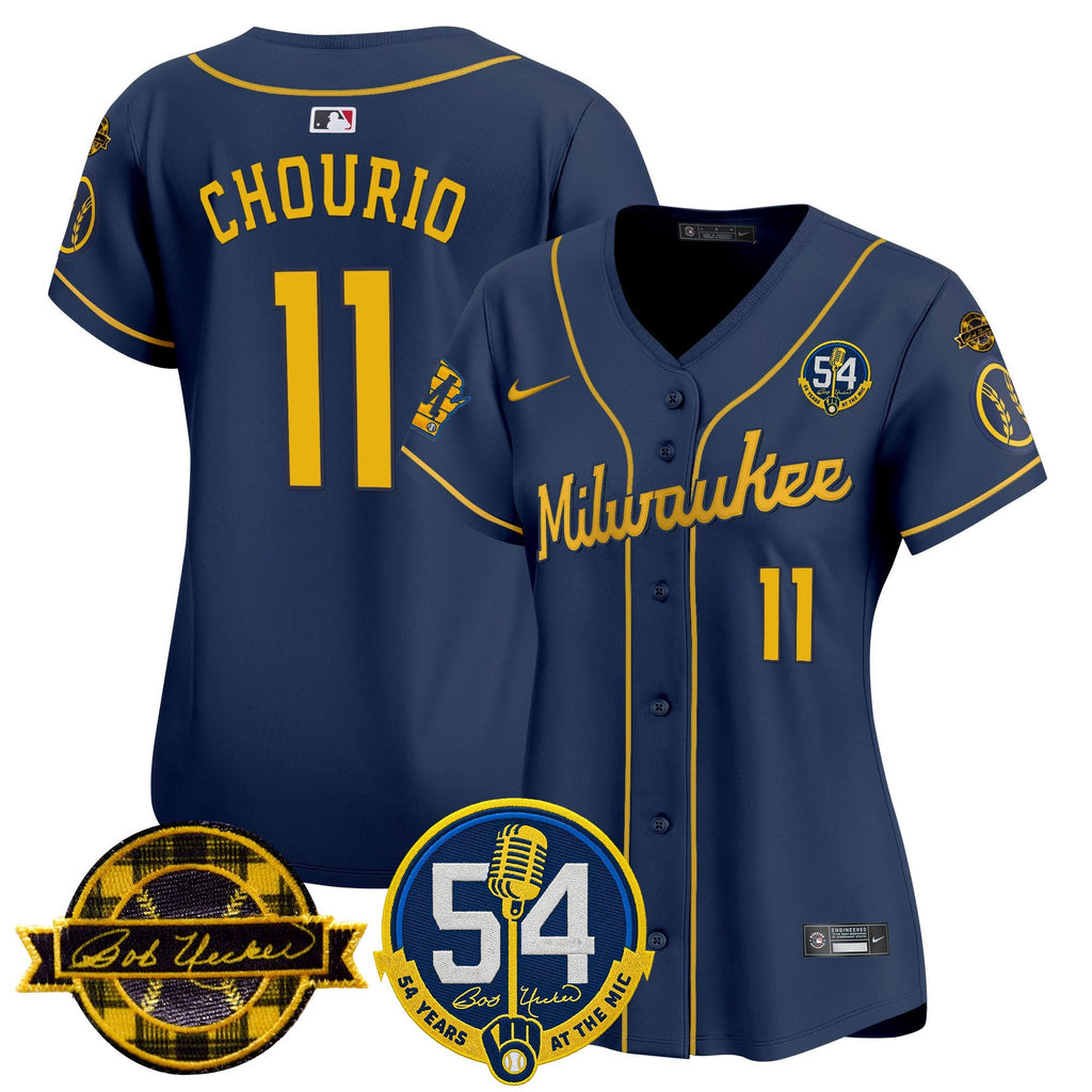 Women's Milwaukee Brewers 'Bob Uecker - 54 Seasons for Brewers' Vapor Premier Limited Jersey - All Stitched