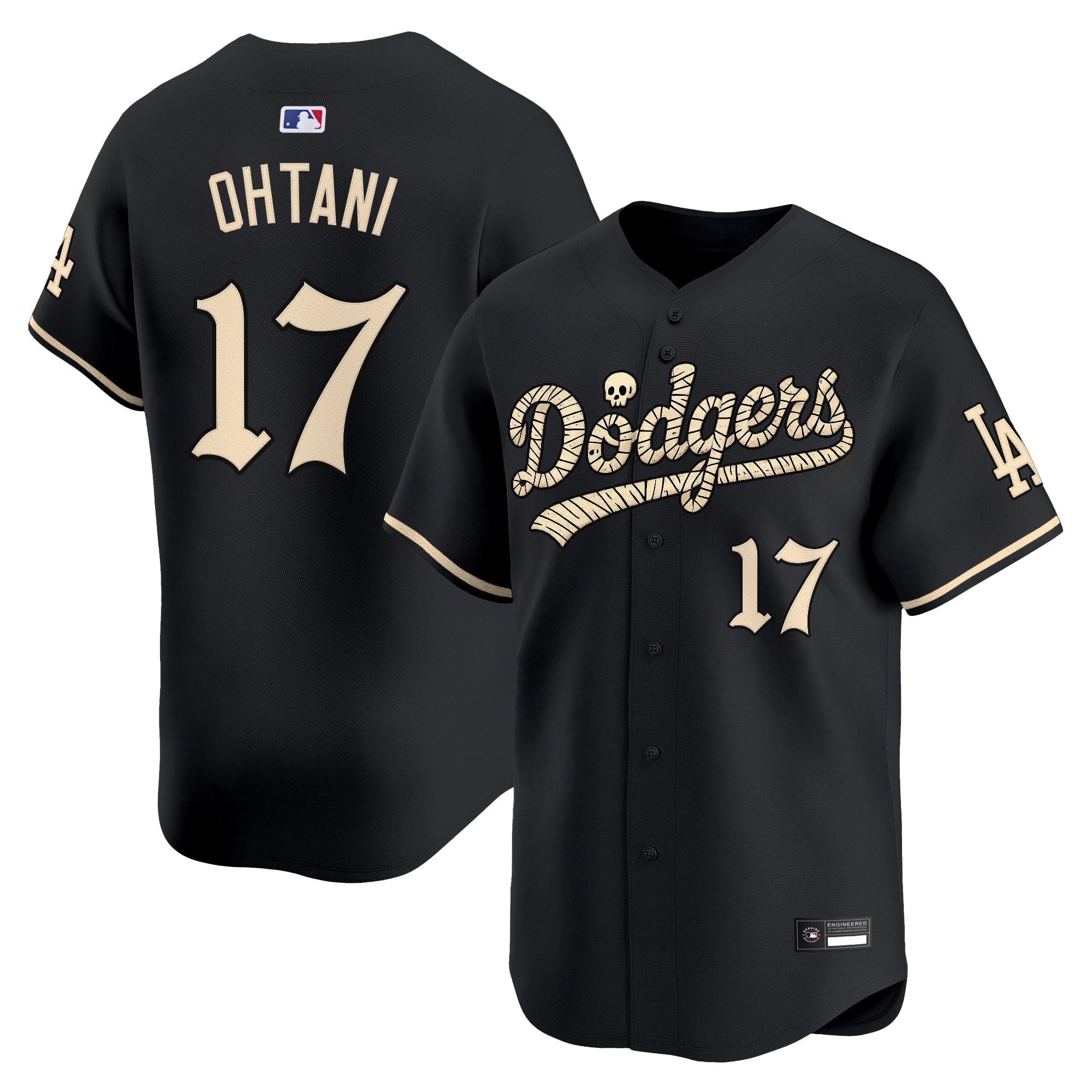 Los Angeles Dodgers 'Halloween Mummy Edition' Premier Limited Jersey - Stitched