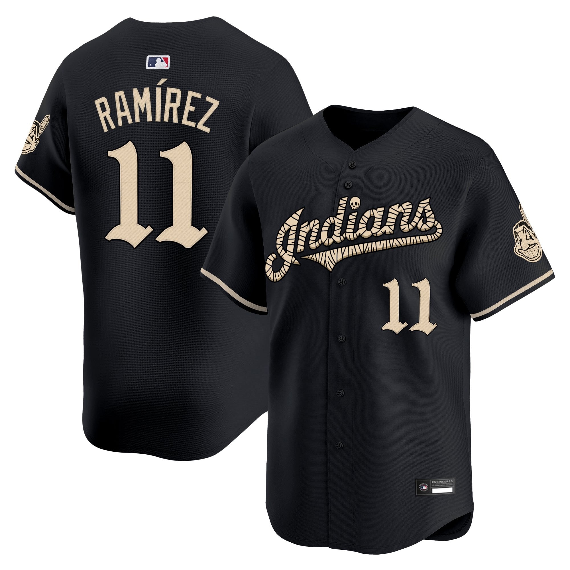 Cleveland Indians 'Halloween Mummy Edition' Vapor Premier Limited Jersey - Stitched