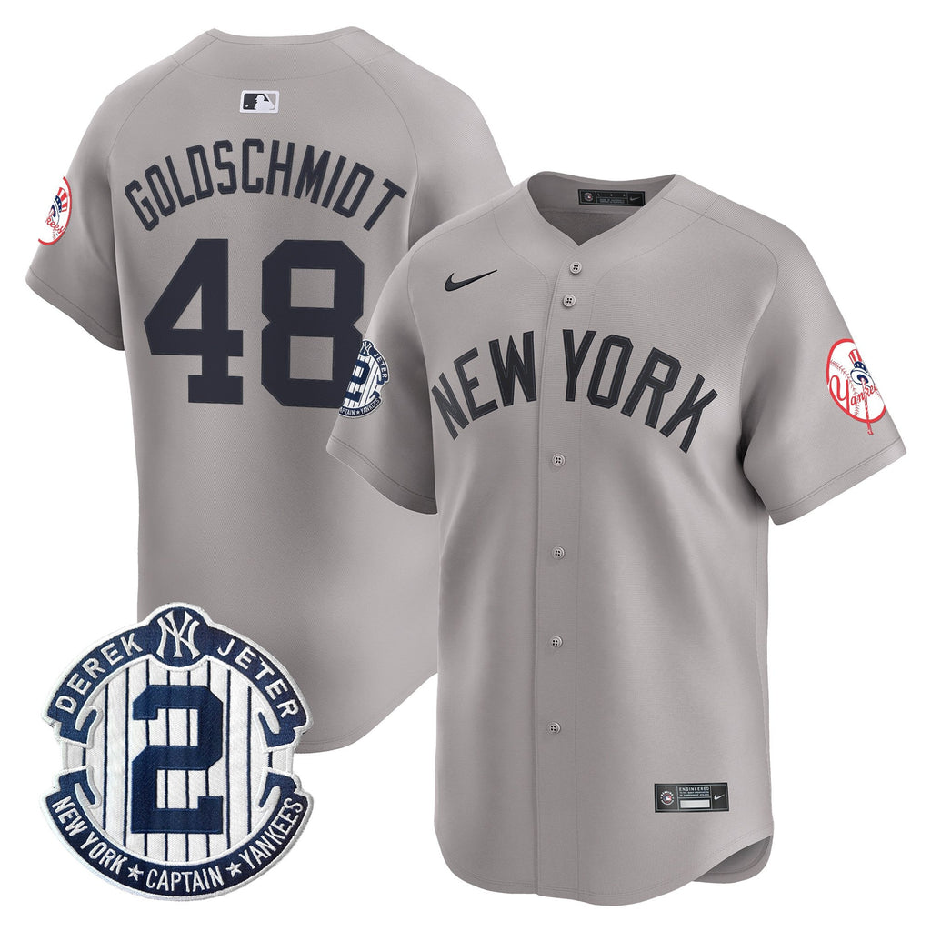 Men's New York Yankees Throwback Vapor Premier Limited Jersey - Derek Jeter Patch - All Stitched