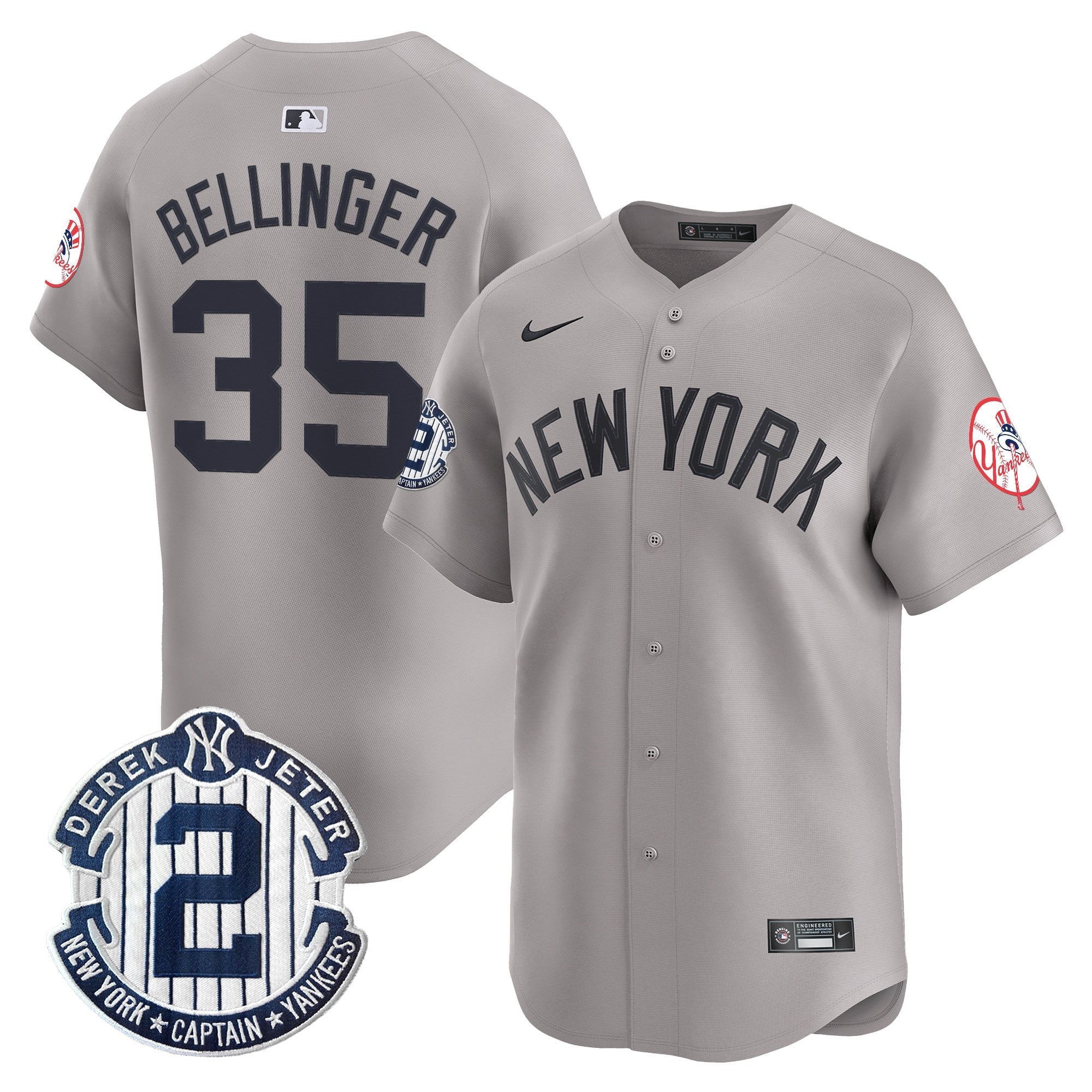 Men's New York Yankees Throwback Vapor Premier Limited Jersey - Derek Jeter Patch - All Stitched