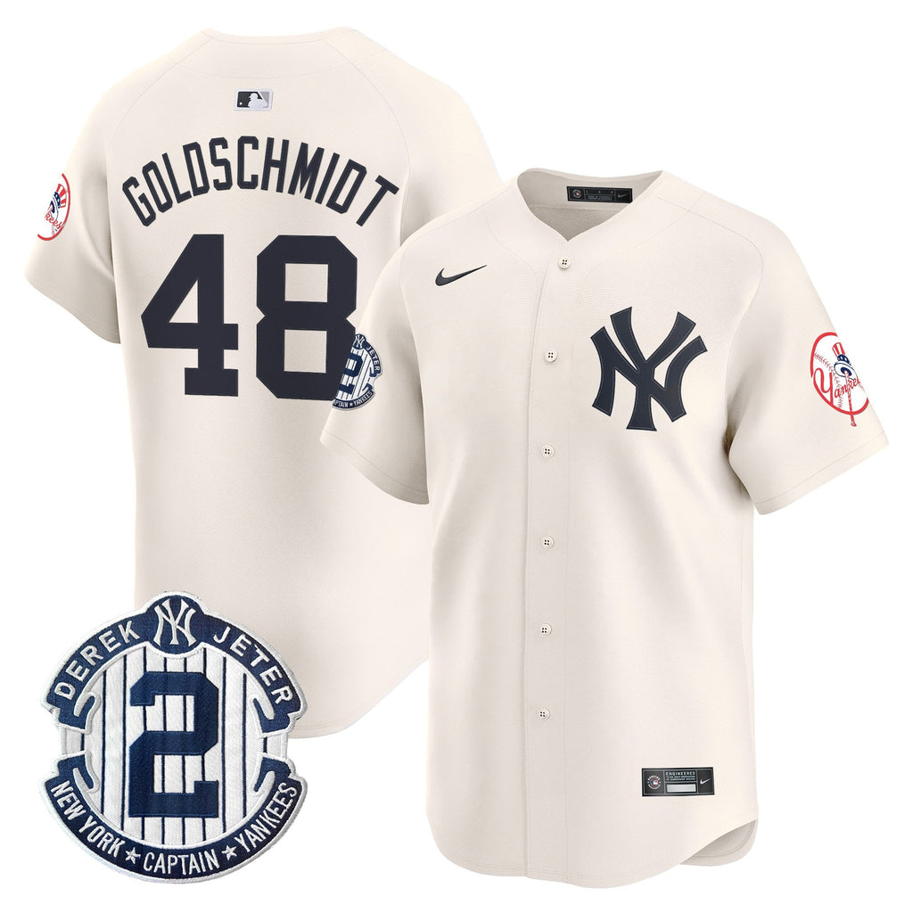 Men's New York Yankees Throwback Vapor Premier Limited Jersey - Derek Jeter Patch - All Stitched