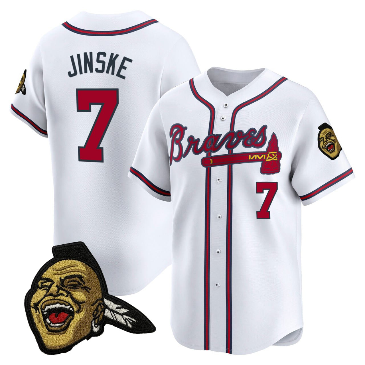 Wayn Jinske Atlanta Braves Vapor Limited Jersey - All Stitched