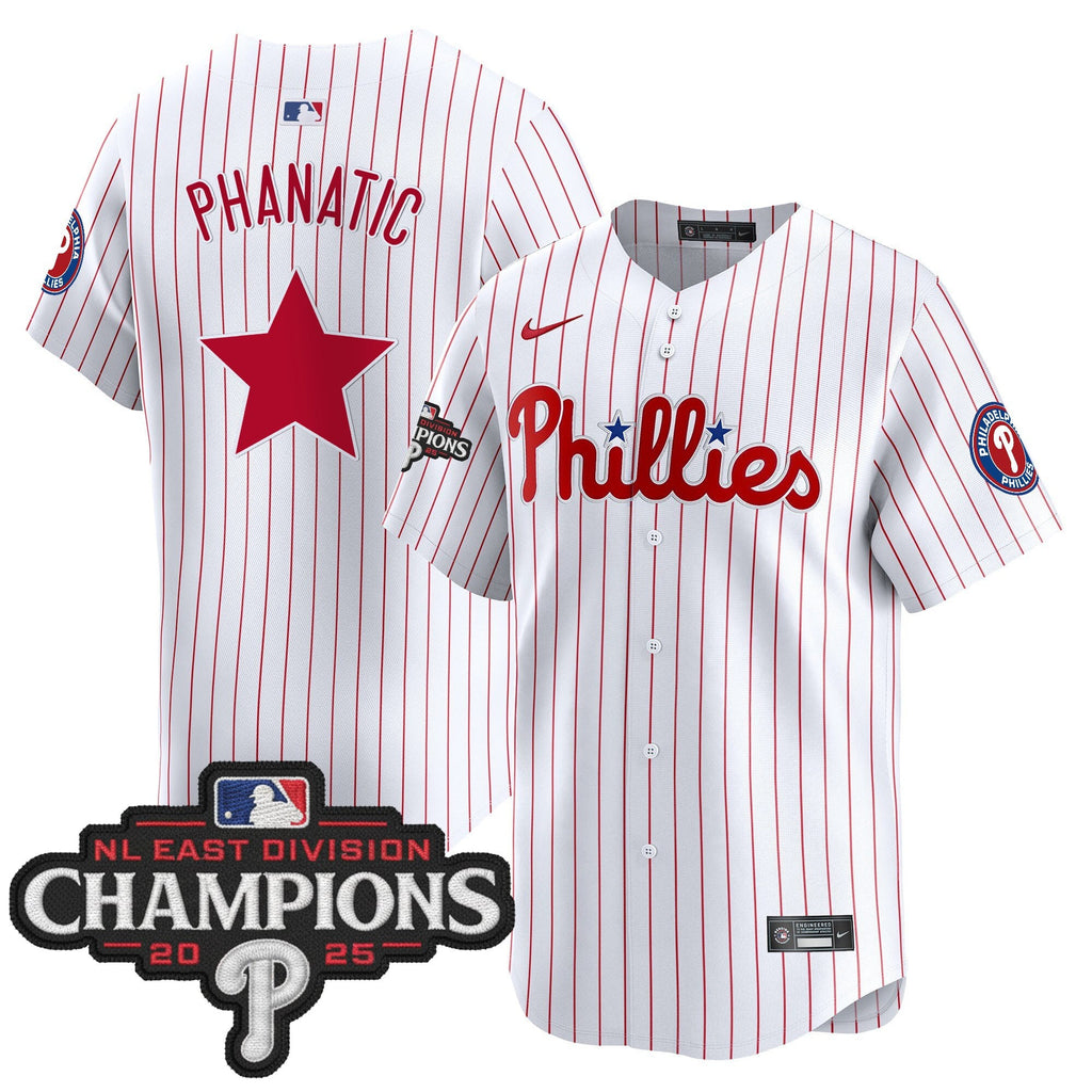 Men's Philadelphia Phillies 2025 NL East Division Champions Patch Vapor Premier Limited Jersey - All Stitched