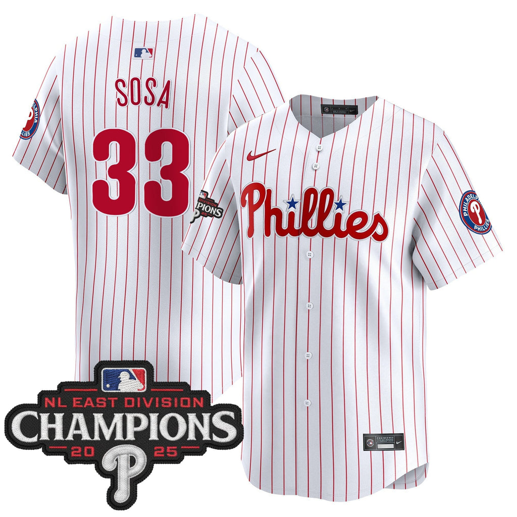 Men's Philadelphia Phillies 2025 NL East Division Champions Patch Vapor Premier Limited Jersey - All Stitched