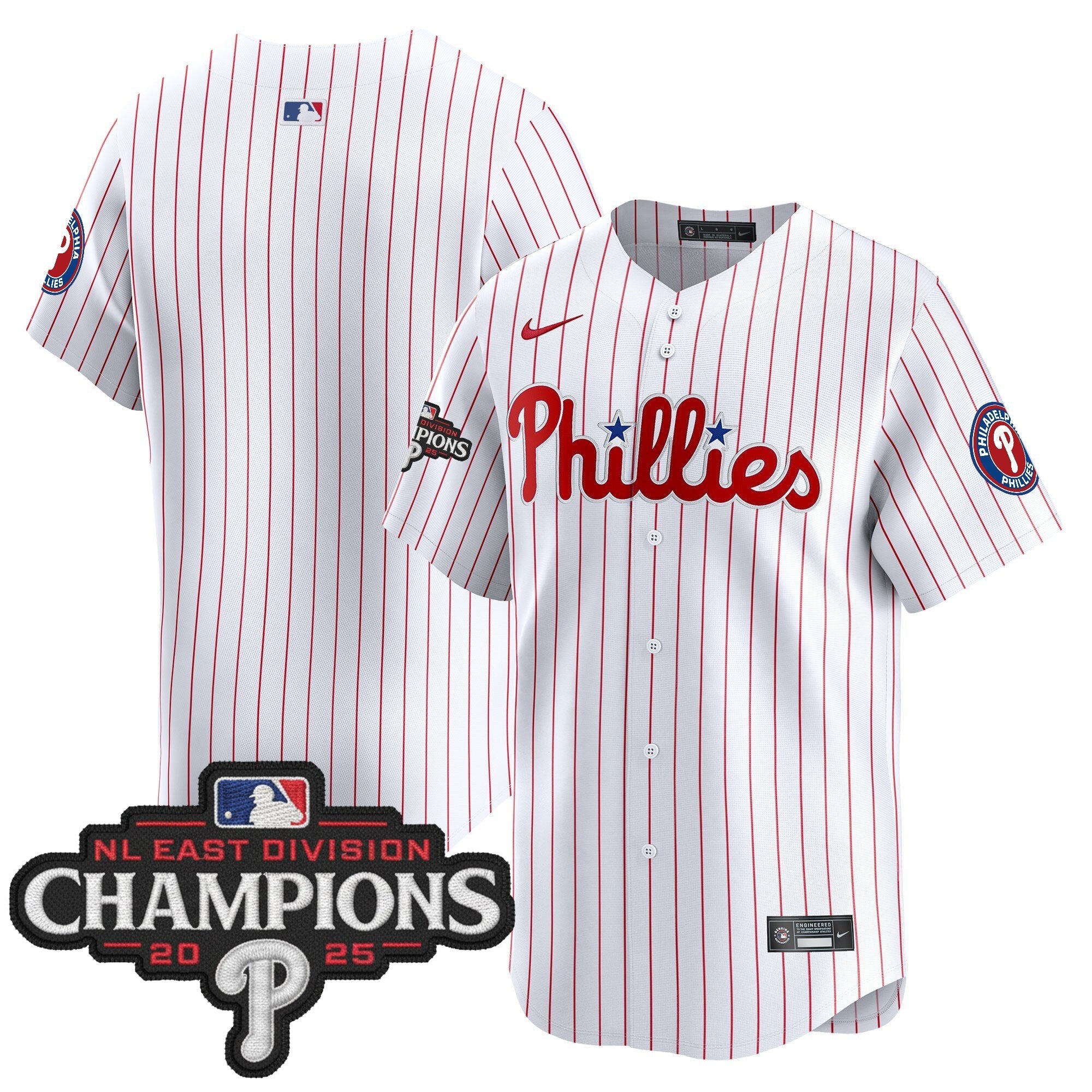 Men's Philadelphia Phillies 2025 NL East Division Champions Patch Vapor Premier Limited Jersey - All Stitched