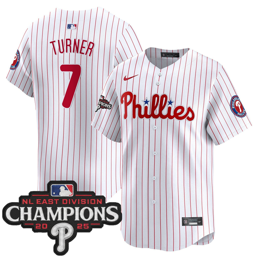 Men's Philadelphia Phillies 2025 NL East Division Champions Patch Vapor Premier Limited Jersey - All Stitched