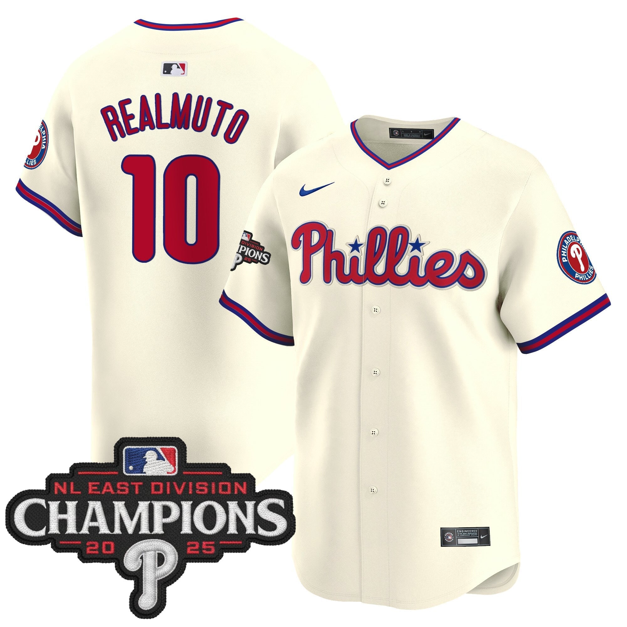 Men's Philadelphia Phillies 2025 NL East Division Champions Patch Vapor Premier Limited Jersey - All Stitched