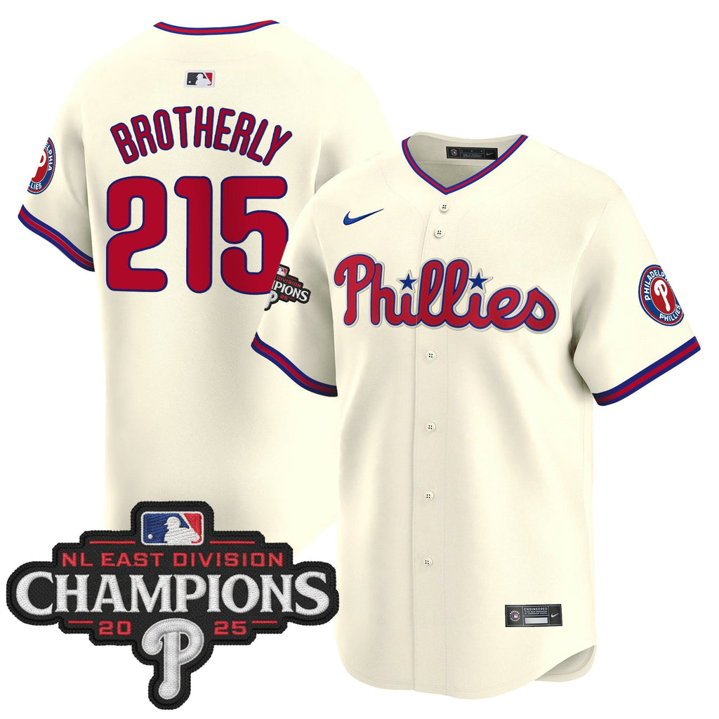 Men's Philadelphia Phillies 2025 NL East Division Champions Patch Vapor Premier Limited Jersey - All Stitched