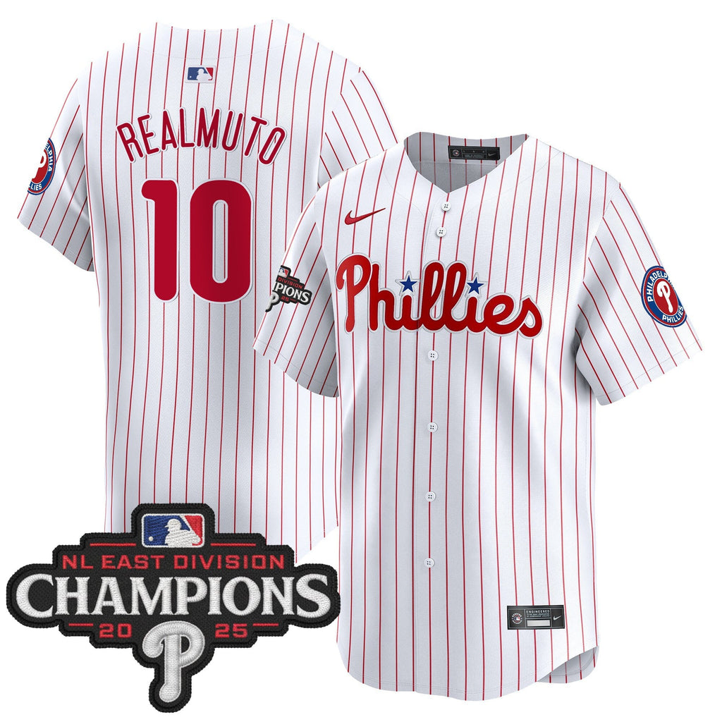 Men's Philadelphia Phillies 2025 NL East Division Champions Patch Vapor Premier Limited Jersey - All Stitched