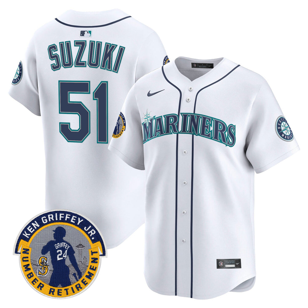 Men's Seattle Mariners 2025 Ken Griffey Jr. Patch Vapor Premier Limited Jersey - All Stitched
