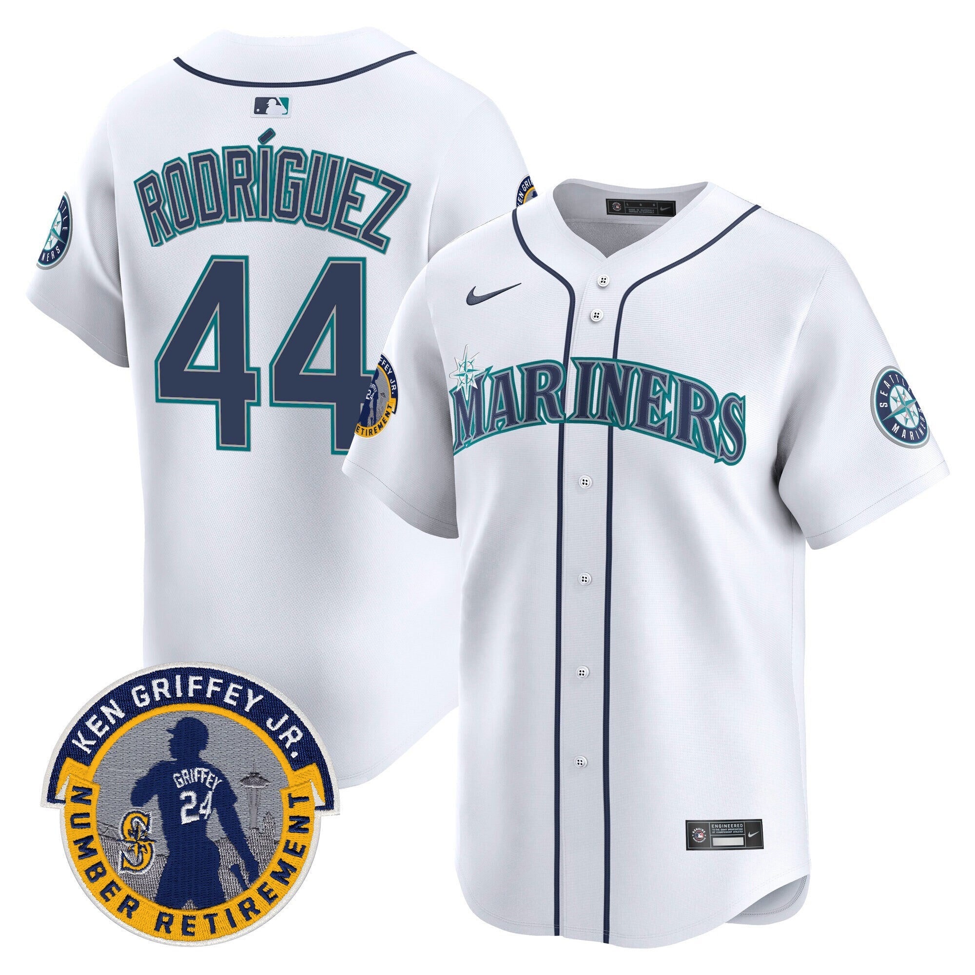 Men's Seattle Mariners 2025 Ken Griffey Jr. Patch Vapor Premier Limited Jersey - All Stitched