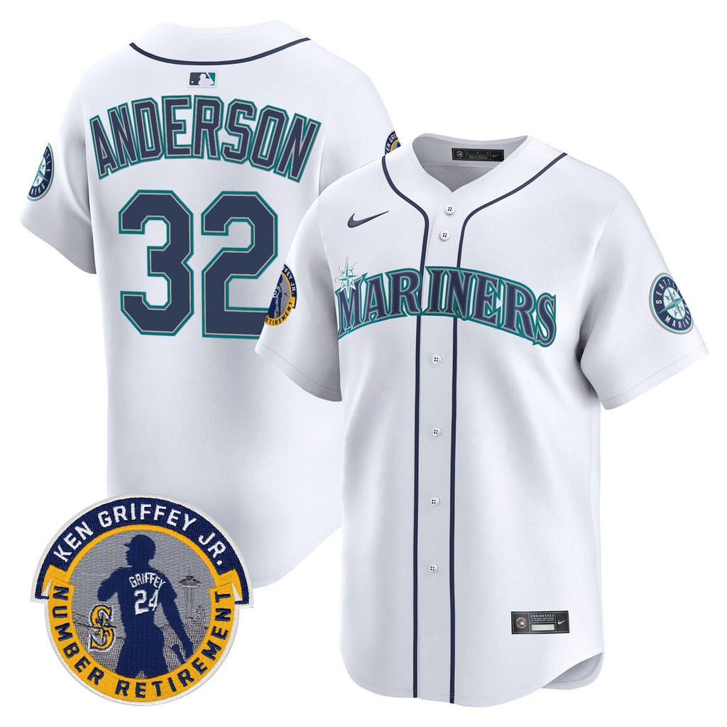 Men's Seattle Mariners 2025 Ken Griffey Jr. Patch Vapor Premier Limited Jersey - All Stitched