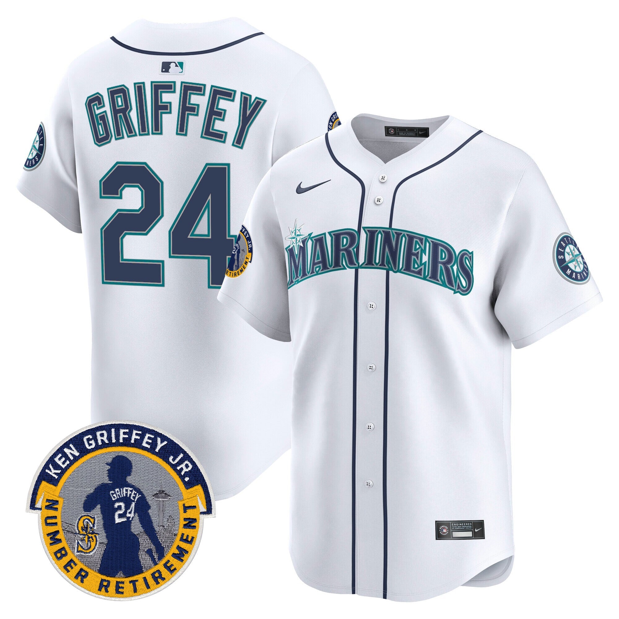 Men's Seattle Mariners 2025 Ken Griffey Jr. Patch Vapor Premier Limited Jersey - All Stitched