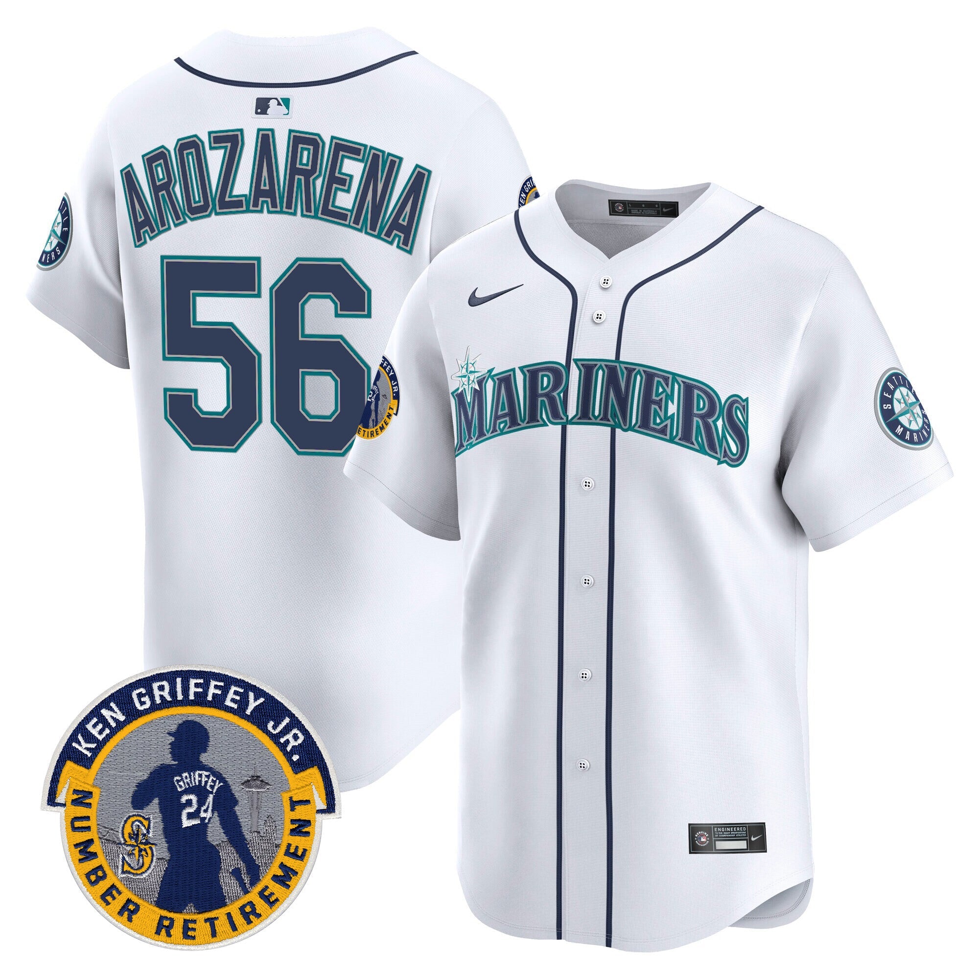 Men's Seattle Mariners 2025 Ken Griffey Jr. Patch Vapor Premier Limited Jersey - All Stitched