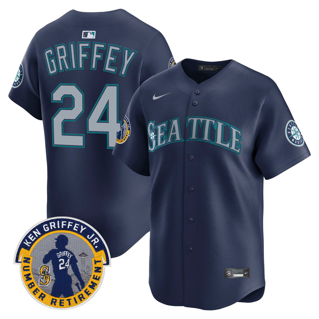 Men's Seattle Mariners 2025 Ken Griffey Jr. Patch Vapor Premier Limited Jersey - All Stitched