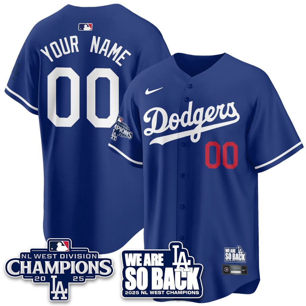 Los Angeles Dodgers 2025 NL West Division Champions Jersey - All Stitched