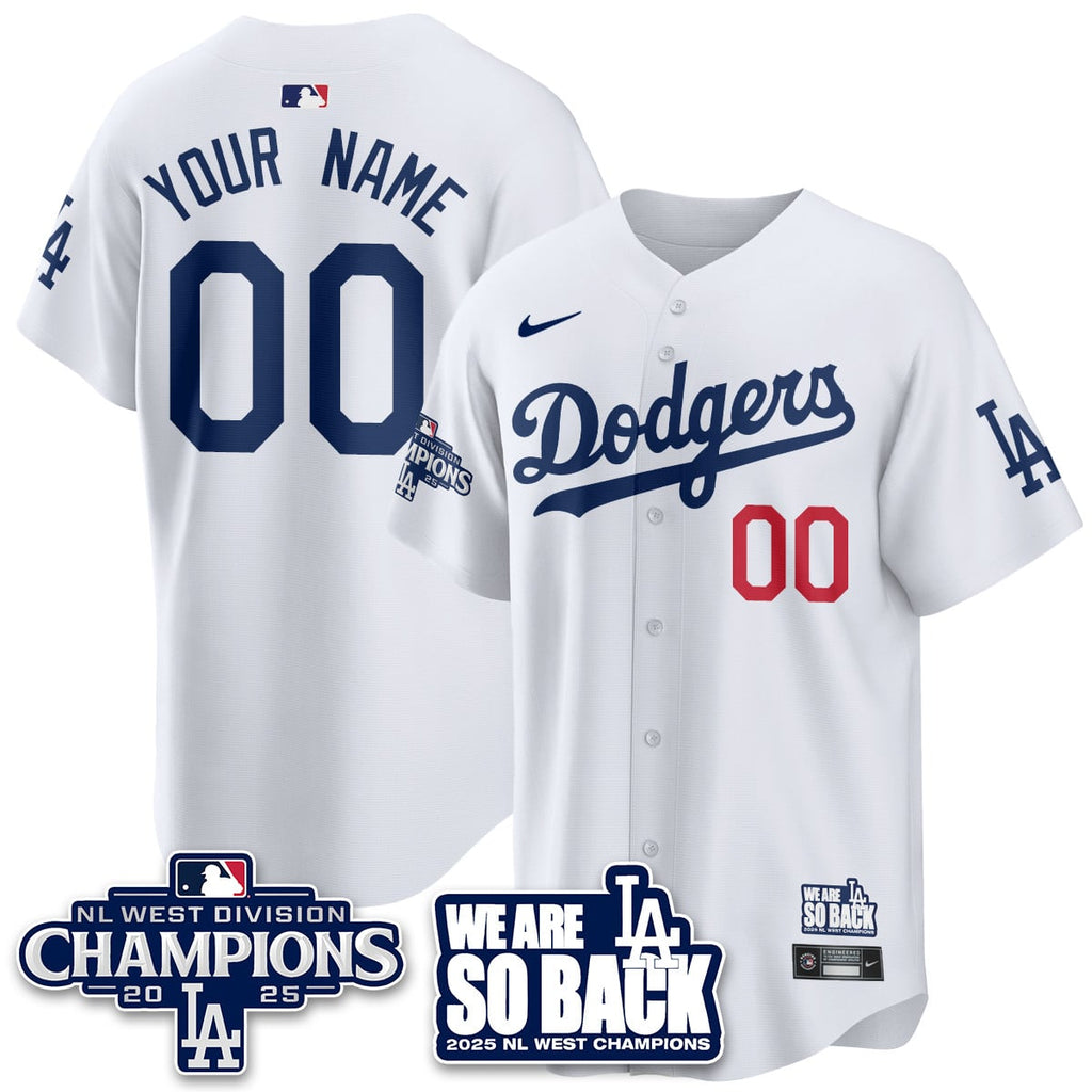 Los Angeles Dodgers 2025 NL West Division Champions Jersey - All Stitched