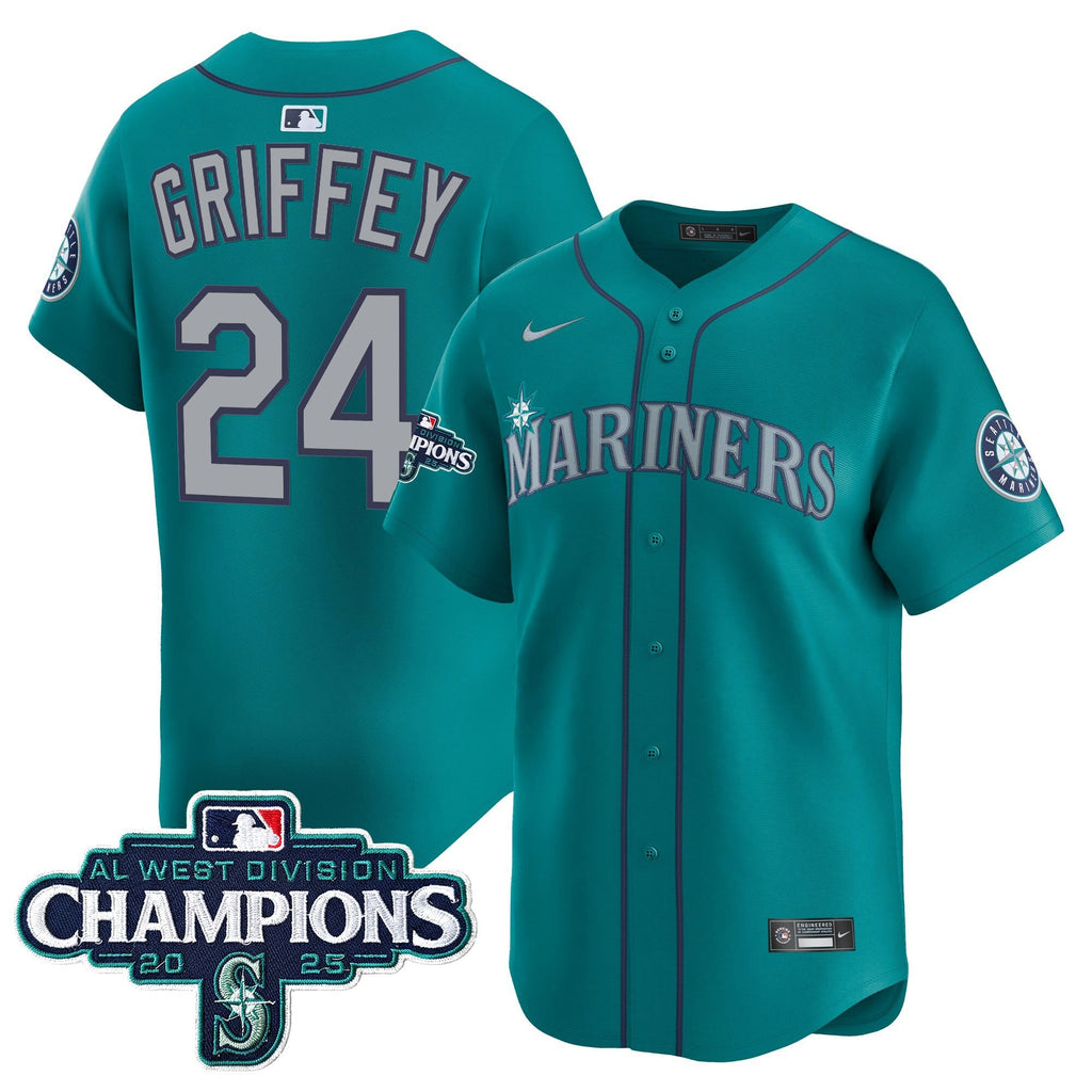 Men's Seattle Mariners 2025 AL West Division Champions Vapor Premier Jersey - All Stitched