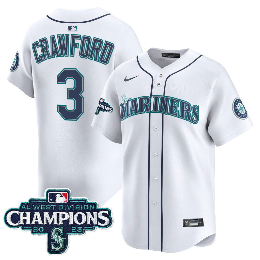 Men's Seattle Mariners 2025 AL West Division Champions Vapor Premier Jersey - All Stitched