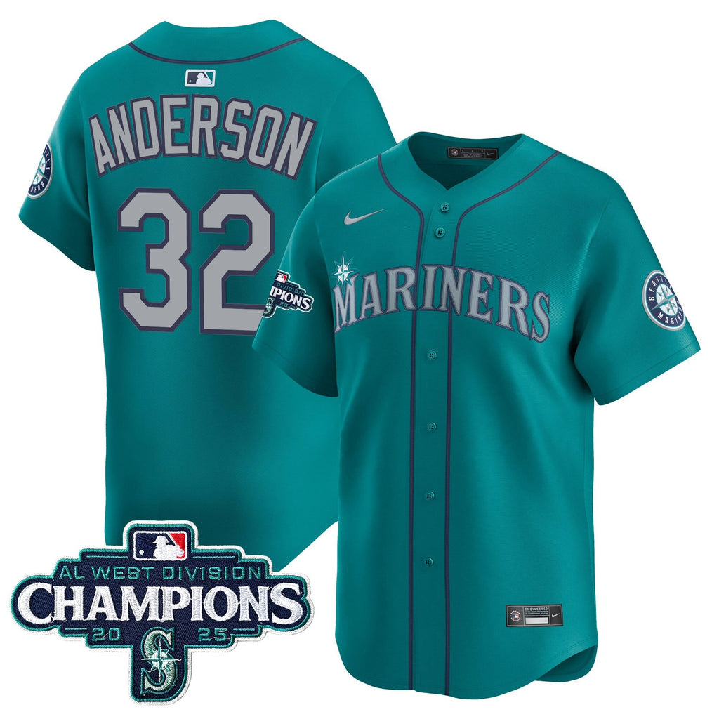 Men's Seattle Mariners 2025 AL West Division Champions Vapor Premier Jersey - All Stitched