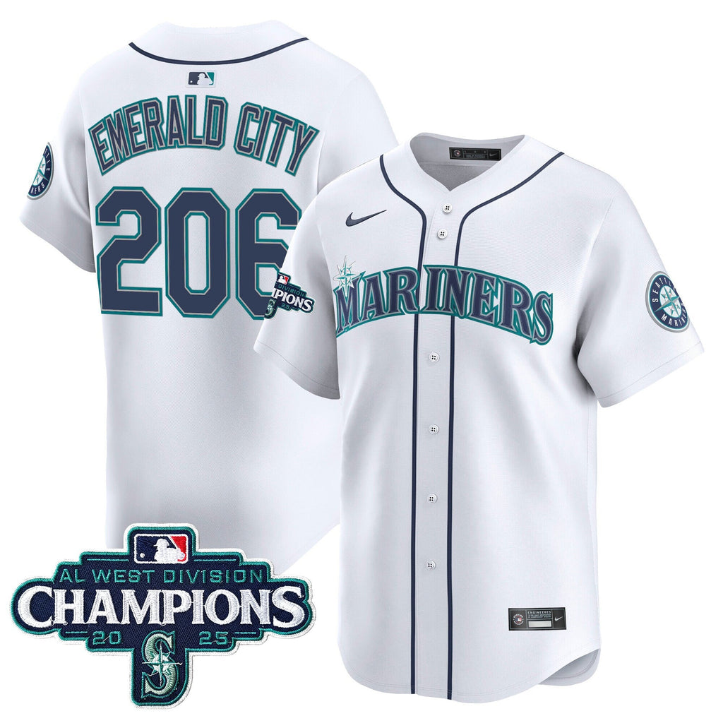 Men's Seattle Mariners 2025 AL West Division Champions Vapor Premier Jersey - All Stitched