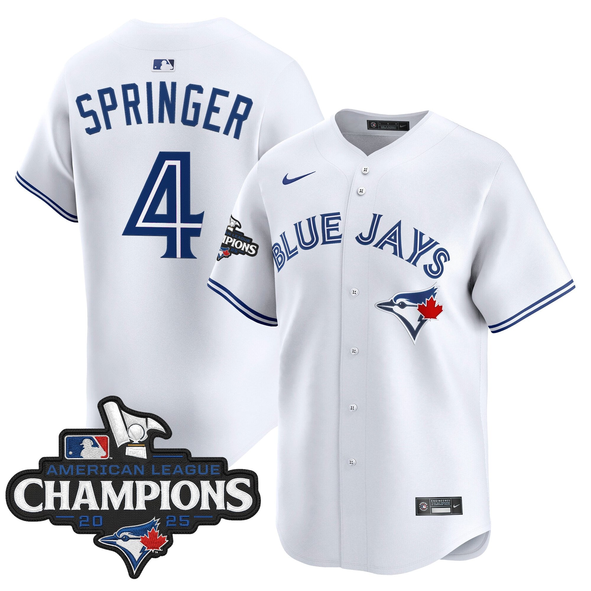 Men's Toronto Blue Jays 2025 American League Champions Vapor Premier Limited Jersey - All Stitched