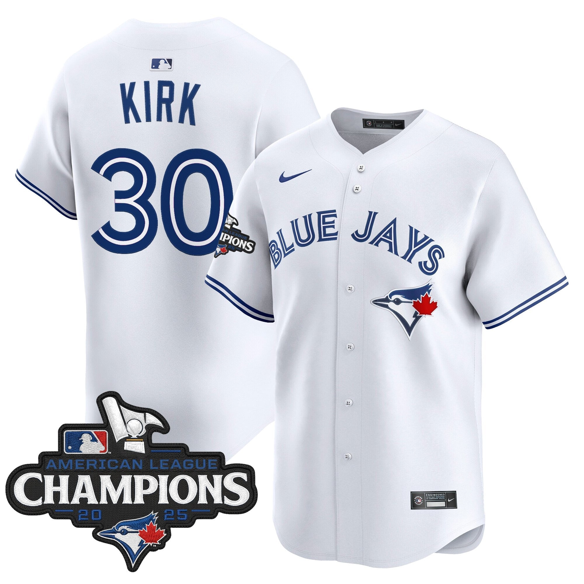 Men's Toronto Blue Jays 2025 American League Champions Vapor Premier Limited Jersey - All Stitched