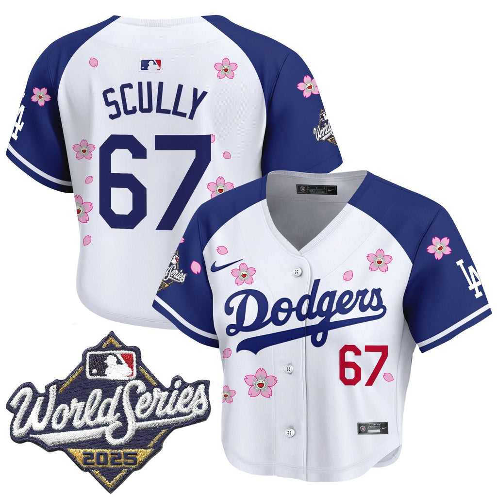 Women's Dodgers 2025 World Series x Tokyo Series Crop Top Baseball Jersey - All Stitched