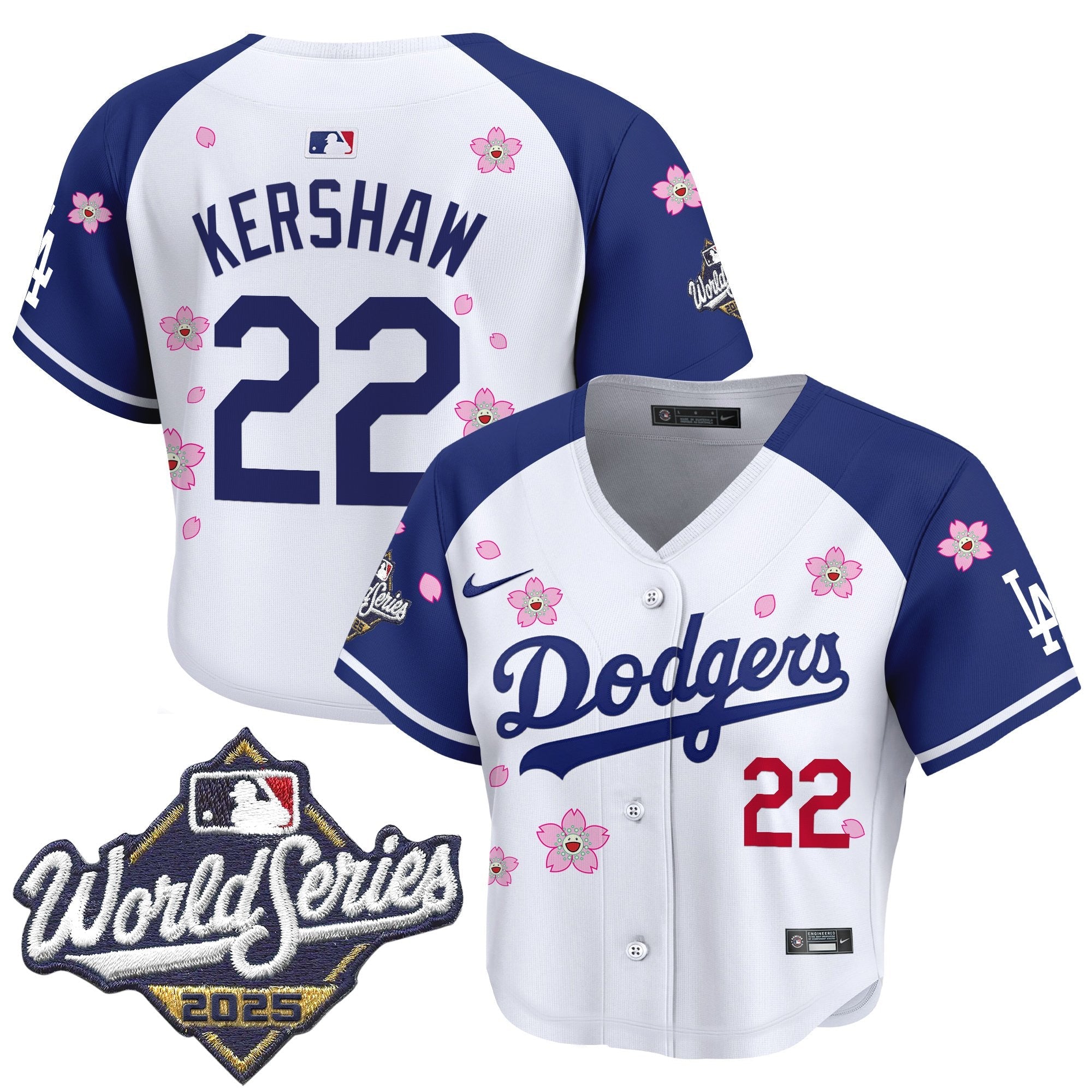 Women's Dodgers 2025 World Series x Tokyo Series Crop Top Baseball Jersey - All Stitched
