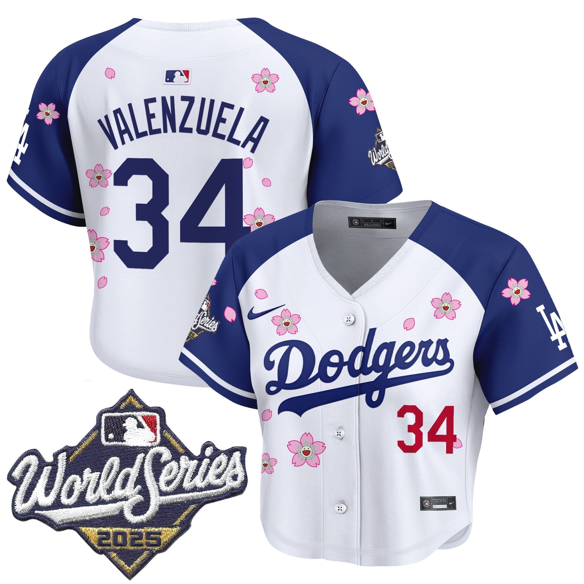 Women's Dodgers 2025 World Series x Tokyo Series Crop Top Baseball Jersey - All Stitched