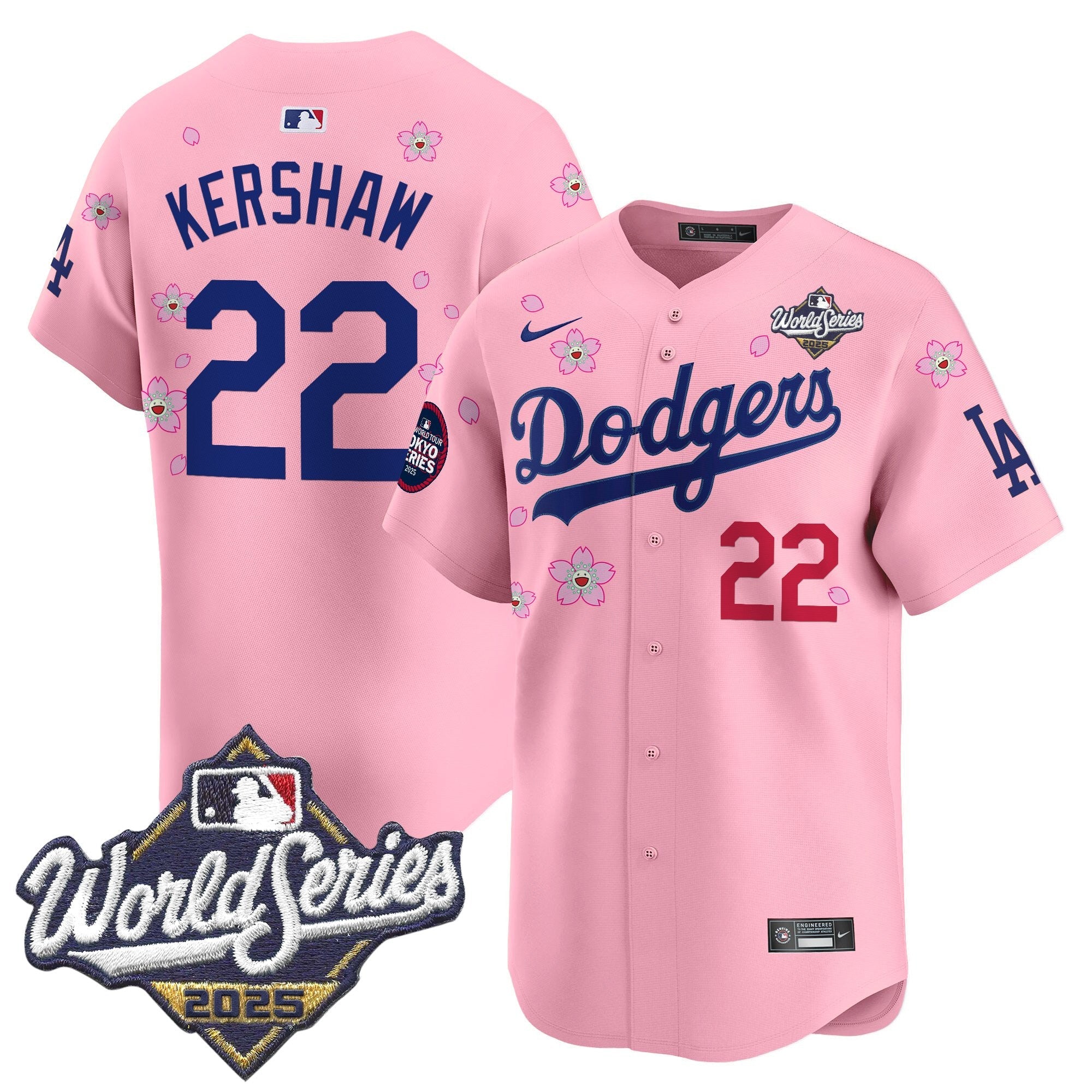 Men's Dodgers 2025 World Series x Tokyo Series Vapor Premier Limited Jersey V2 - Stitched