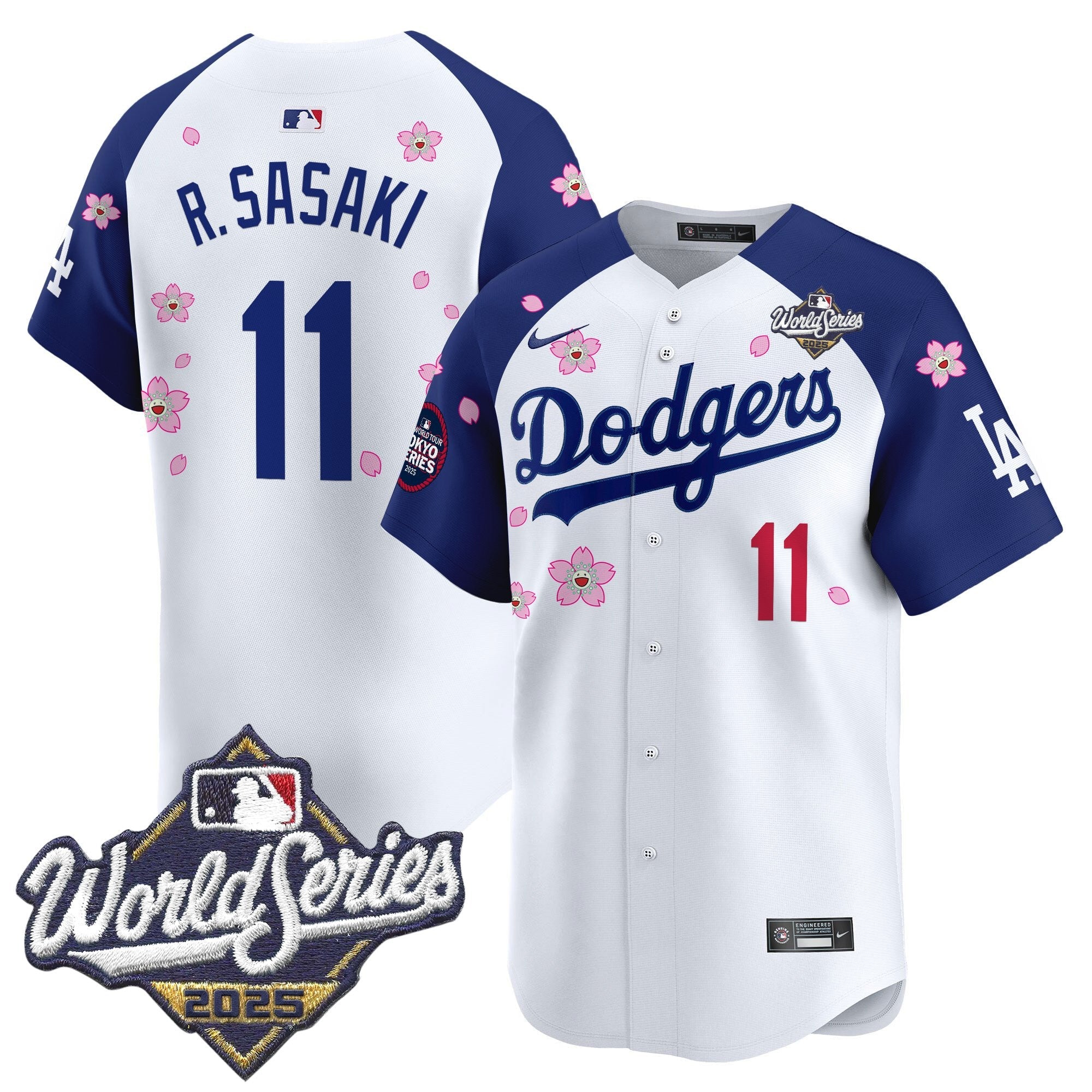 Men's Dodgers 2025 World Series x Tokyo Series Vapor Premier Limited Jersey V2 - Stitched