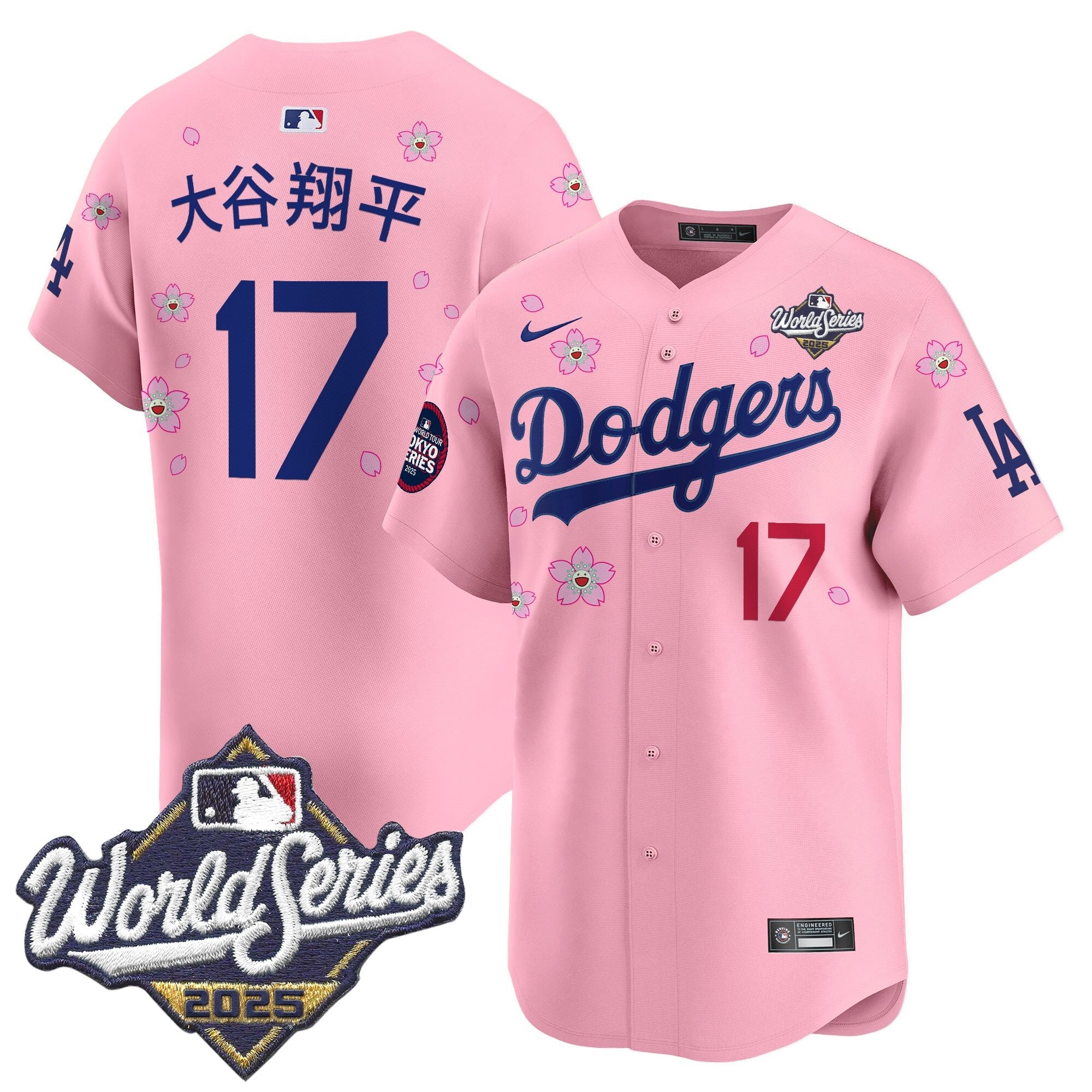 Men's Dodgers 2025 World Series x Tokyo Series Vapor Premier Limited Jersey V2 - Stitched