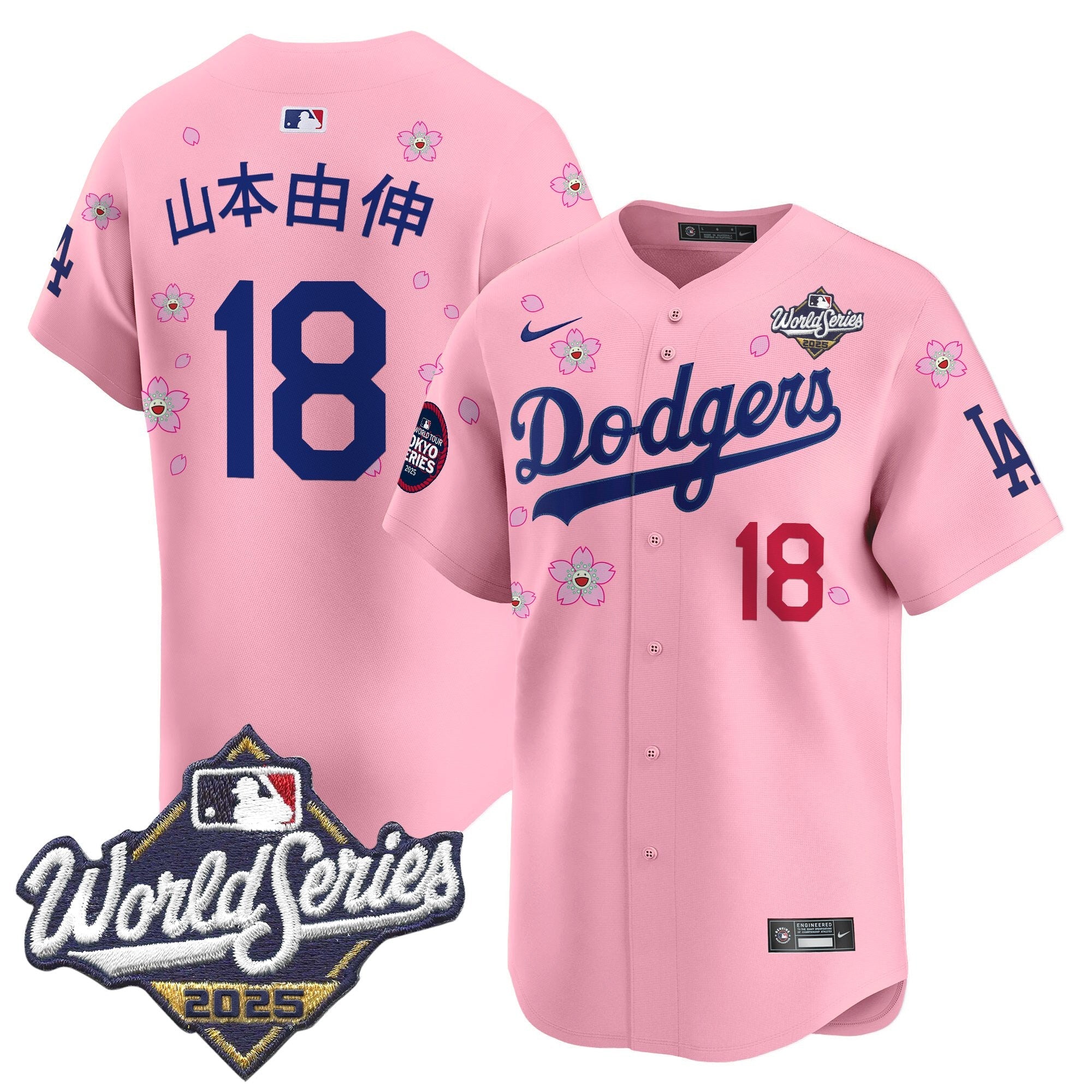 Men's Dodgers 2025 World Series x Tokyo Series Vapor Premier Limited Jersey V2 - Stitched