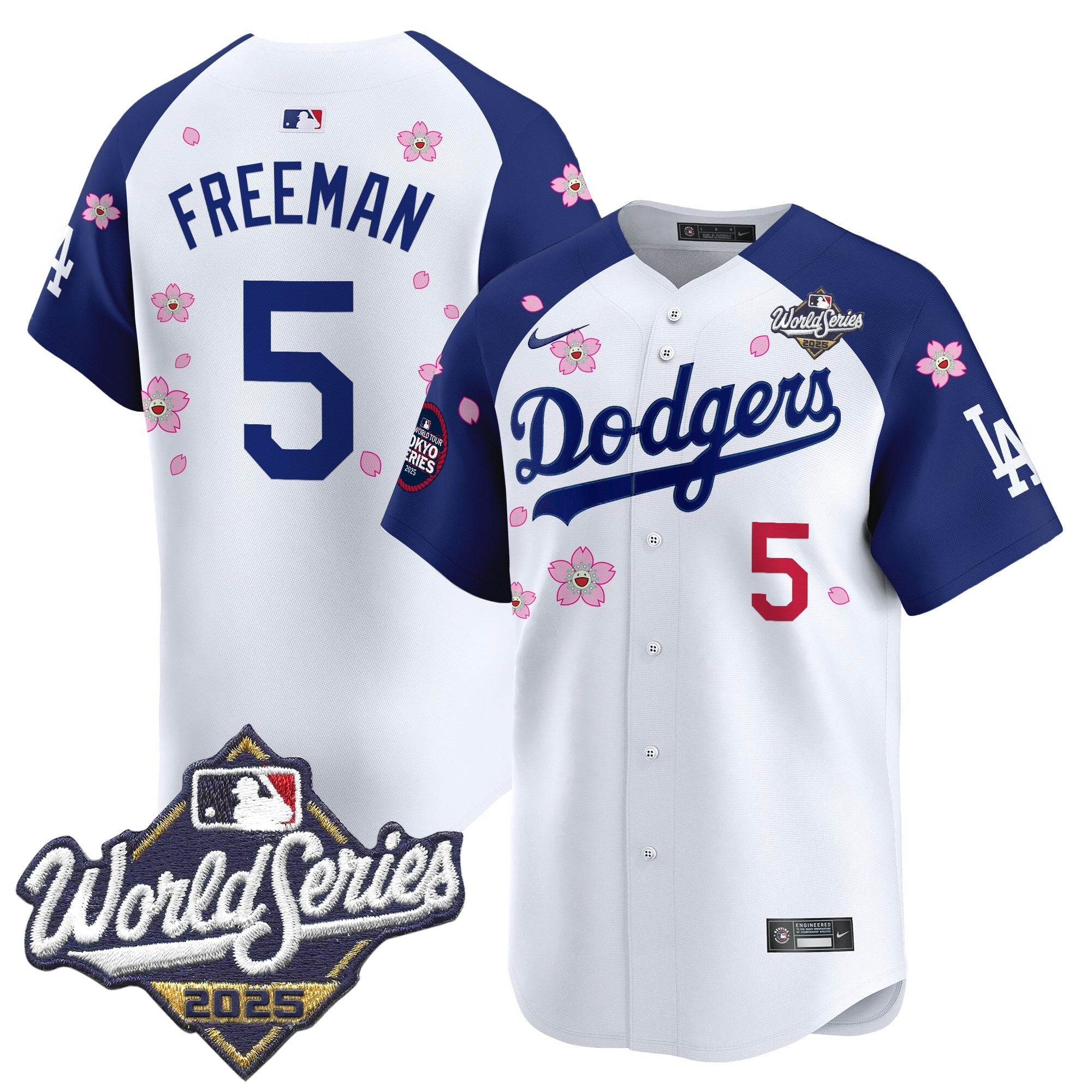 Men's Dodgers 2025 World Series x Tokyo Series Vapor Premier Limited Jersey V2 - Stitched