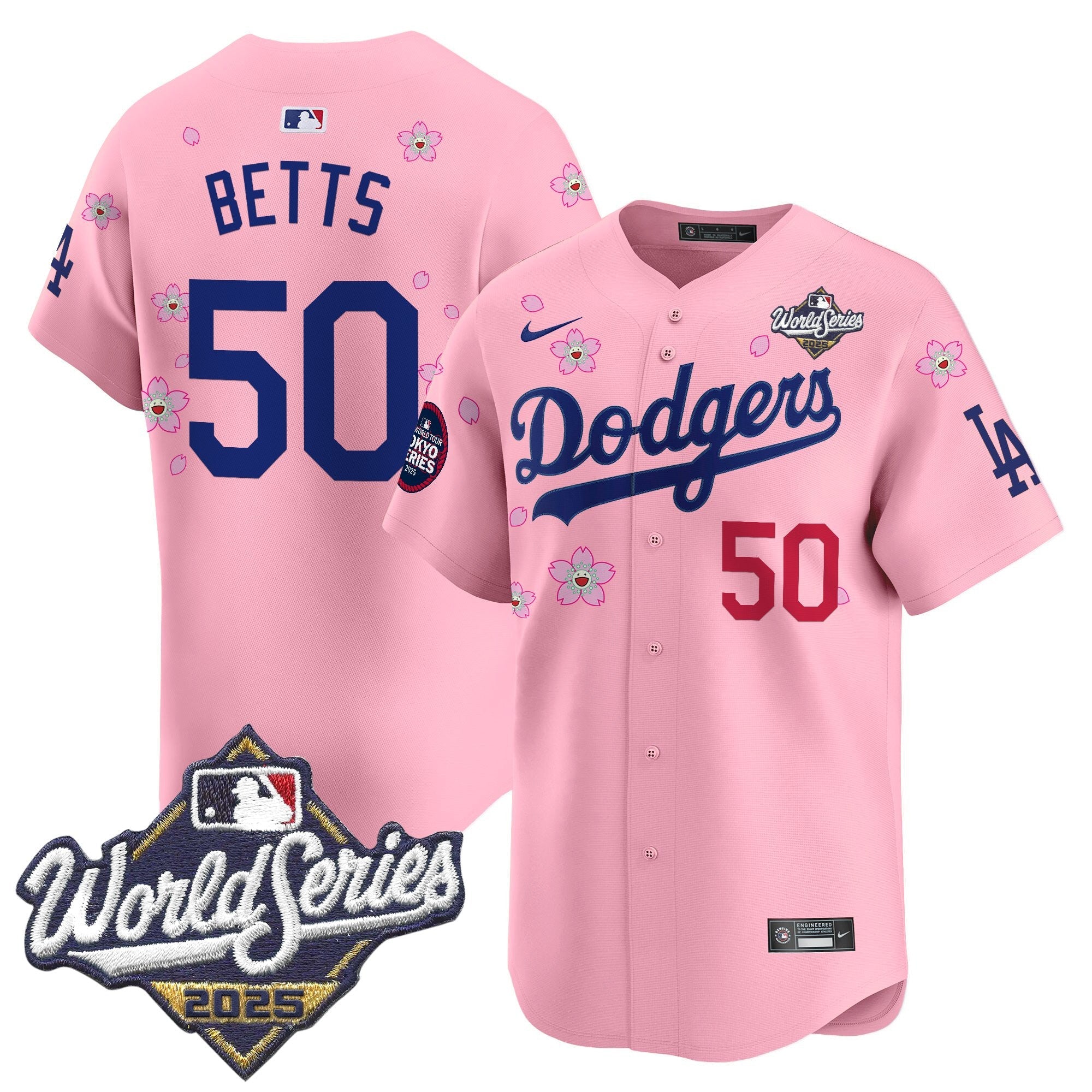 Men's Dodgers 2025 World Series x Tokyo Series Vapor Premier Limited Jersey V2 - Stitched