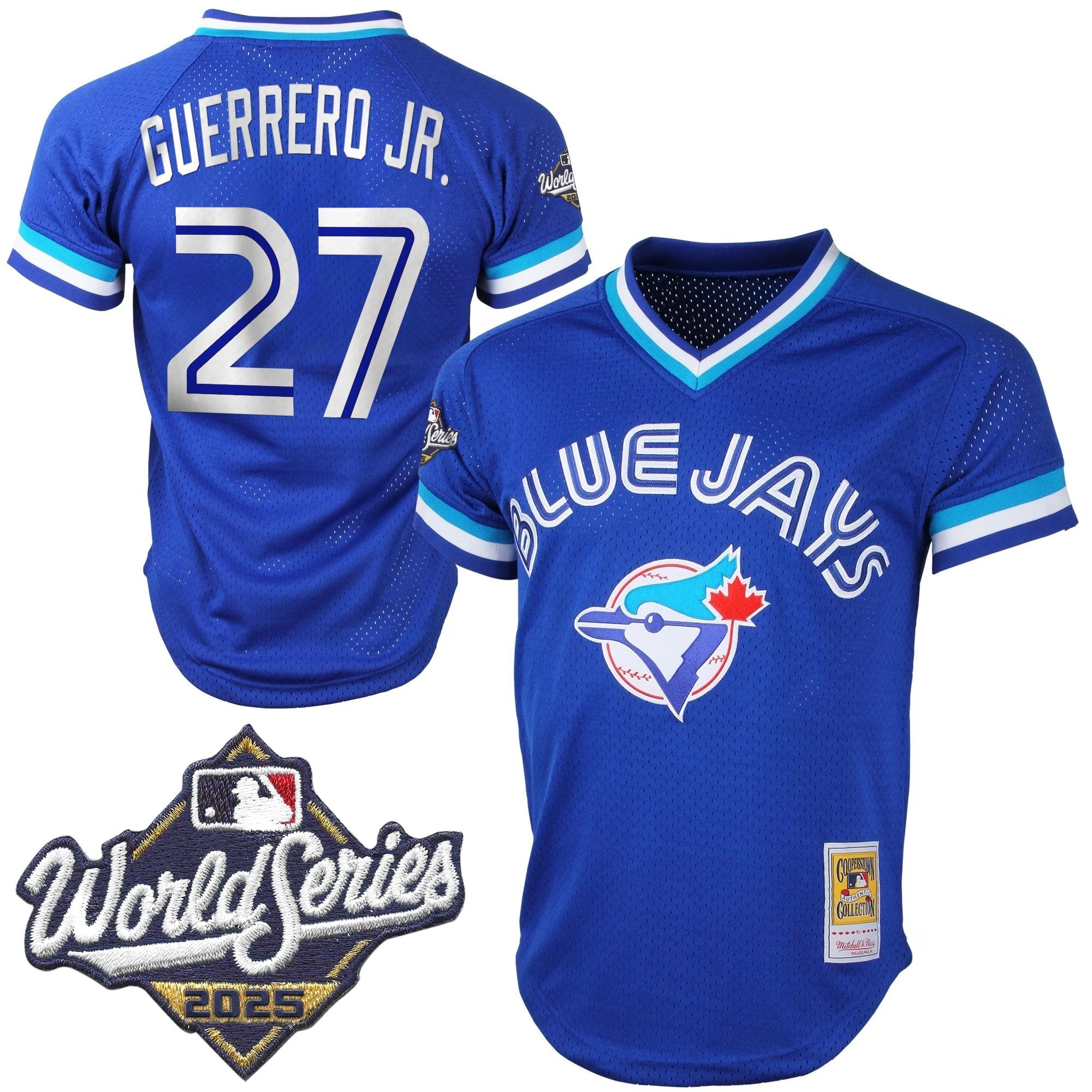 Men's Toronto Blue Jays Throwback Vapor Premier Limited Jersey V2 - 2025 World Series Patch - All Stitched