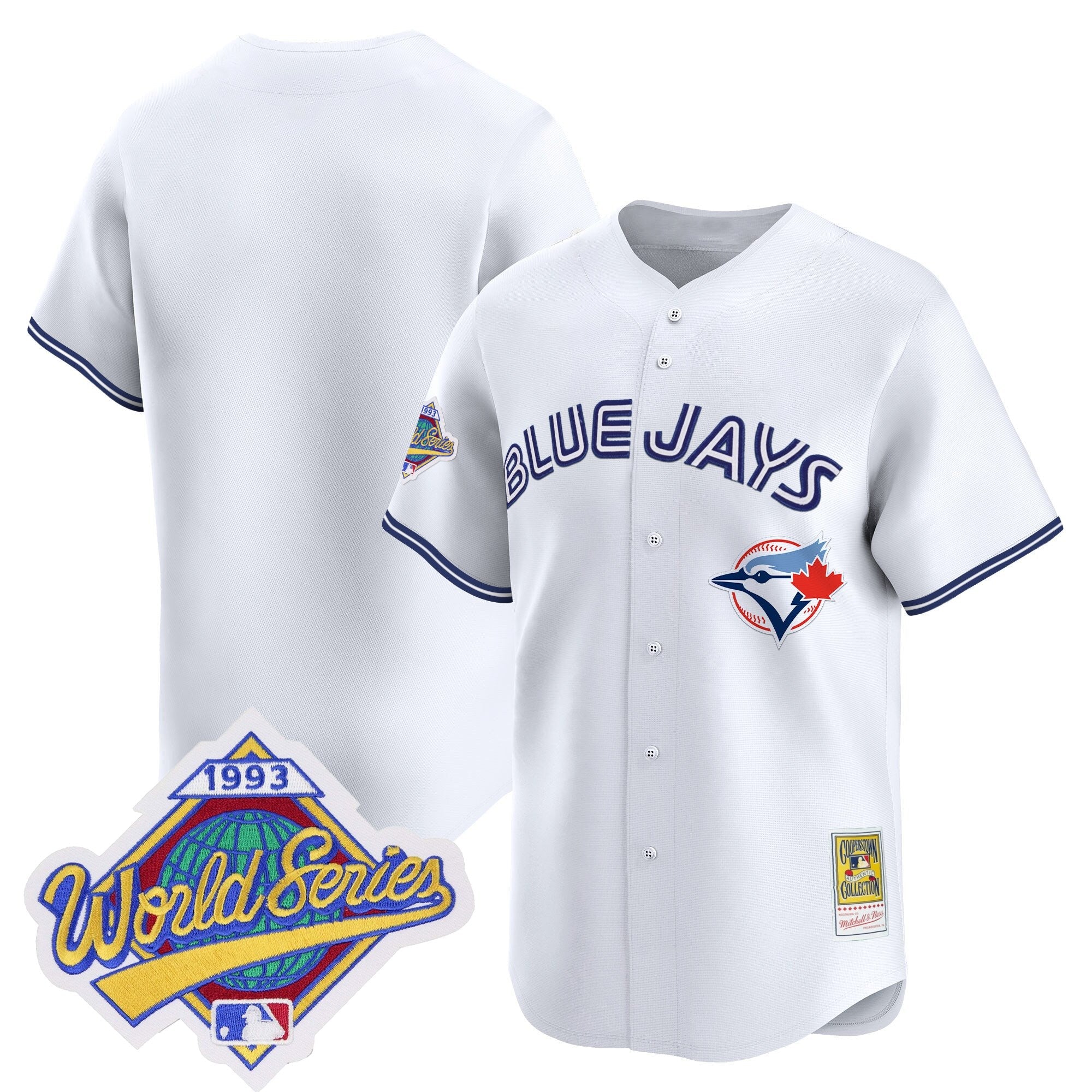 Men's Toronto Blue Jays 1993 World Series Vapor Premier Jersey - Throwback Edition - All Stitched
